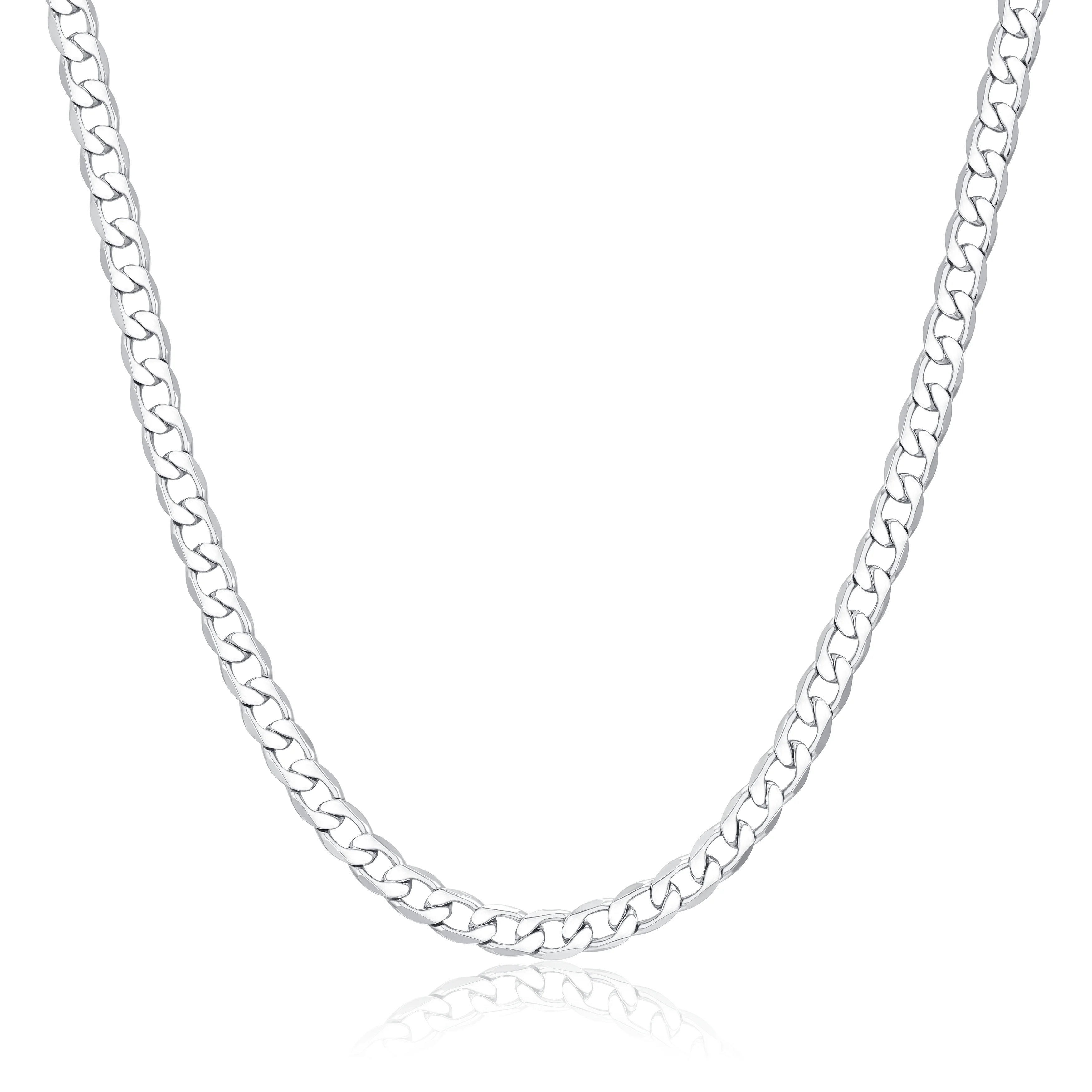 Silver Curb Chain Necklace 6mm - Image 3