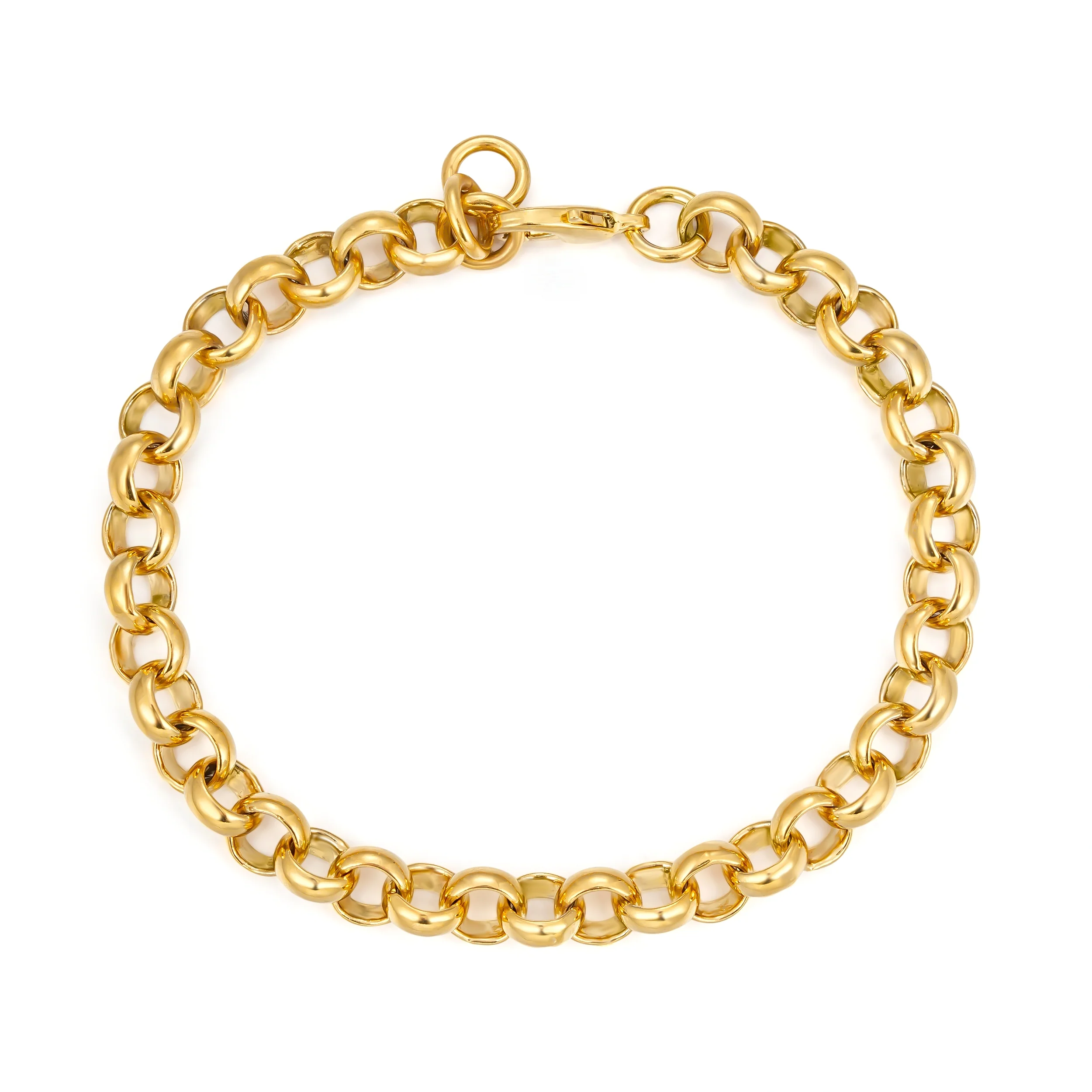 8mm Gold Belcher Bracelet Classic 8 Inches, Smooth Pattern - Image 4