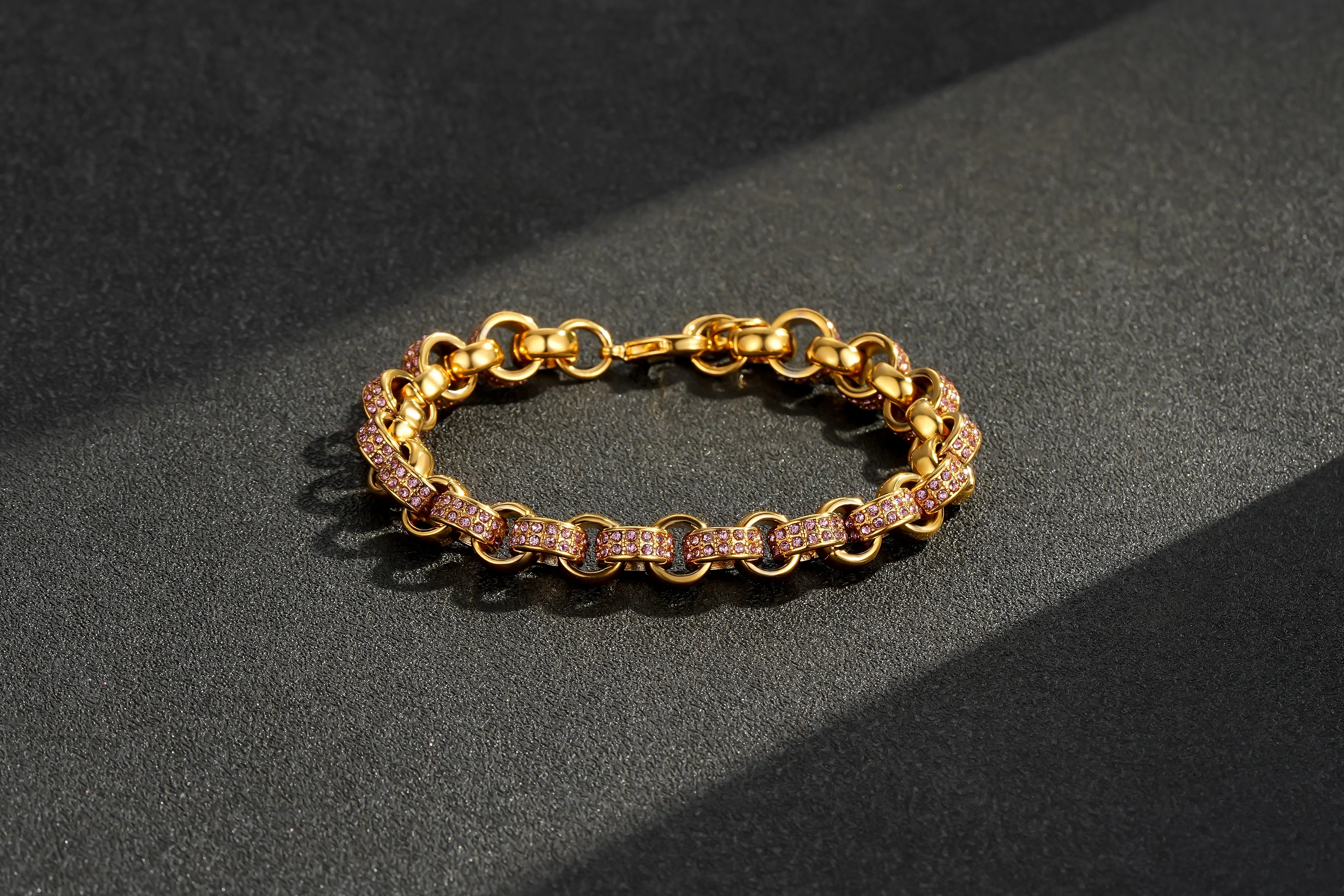 Pink 8mm Adjustable Belcher Bracelet