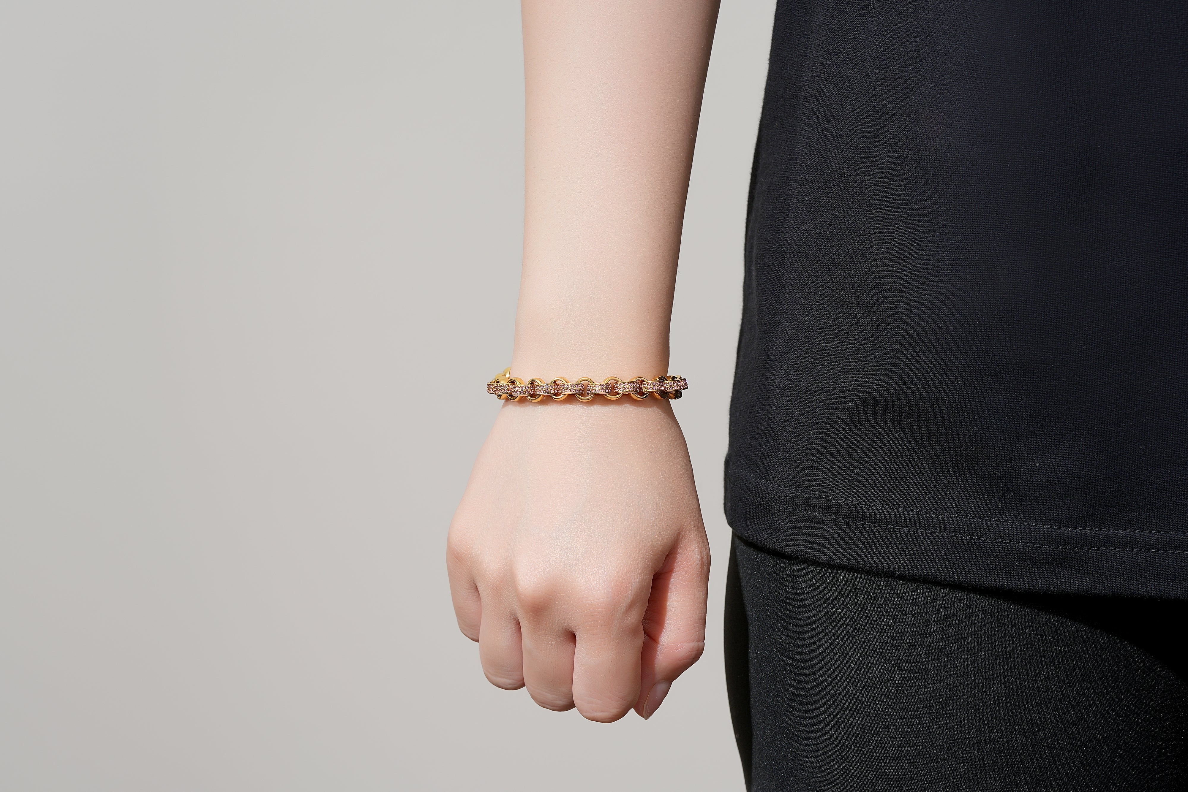 Pink 8mm Adjustable Belcher Bracelet - Image 4