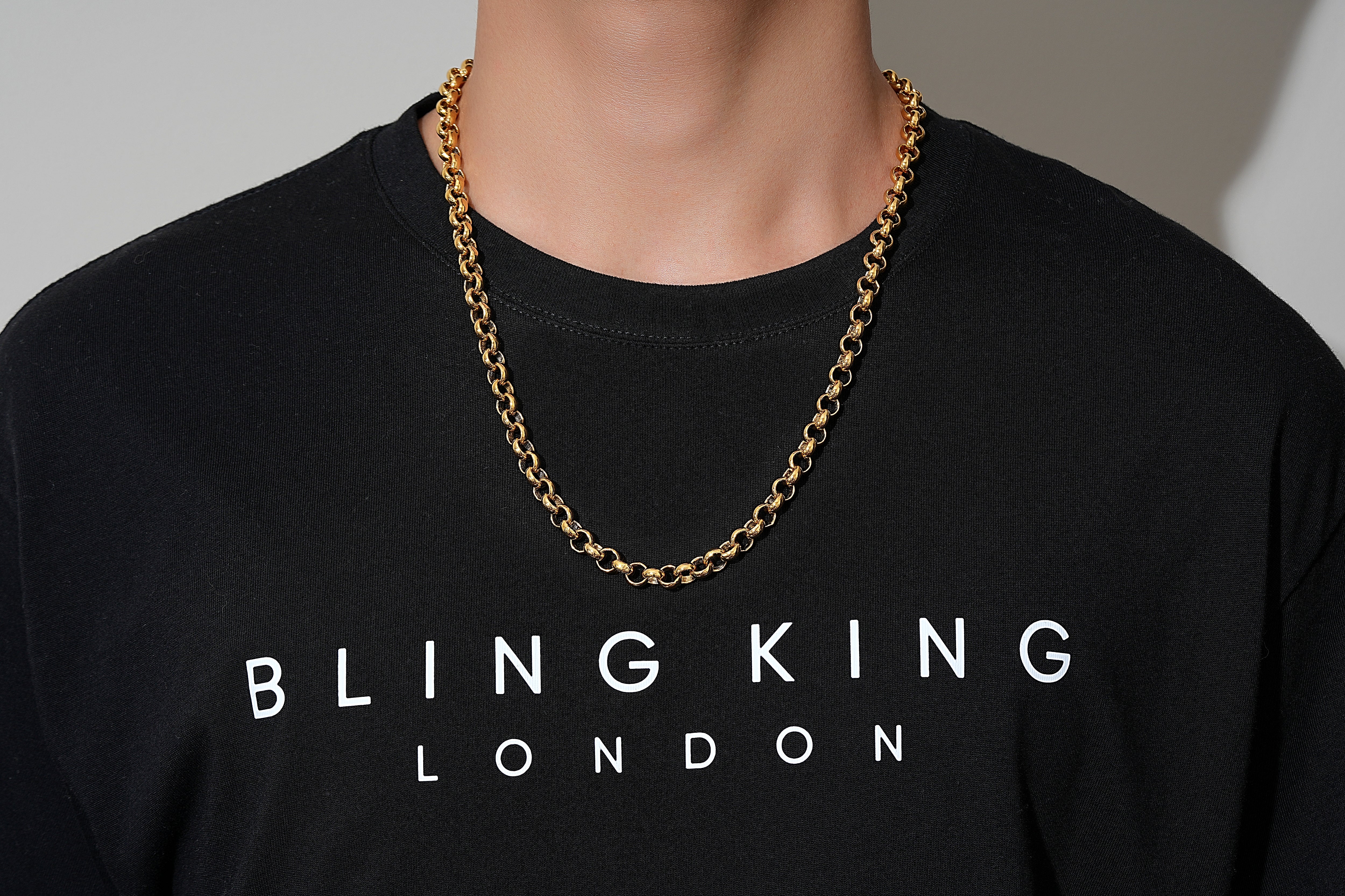 Gold Classic Smooth Belcher Chain 8mm - Image 3