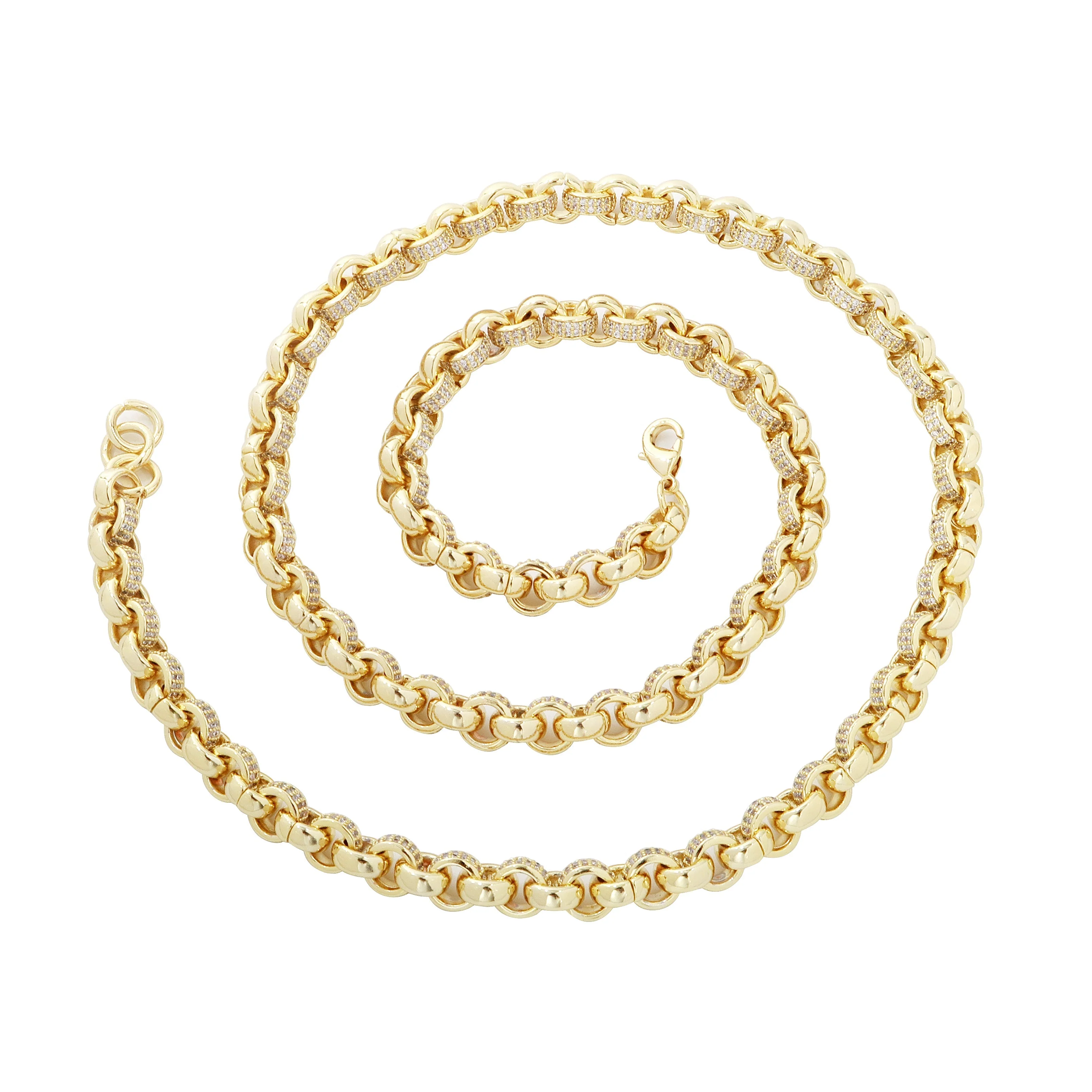 Gold CZ Belcher Chain 2450 Stones 8mm - Image 2