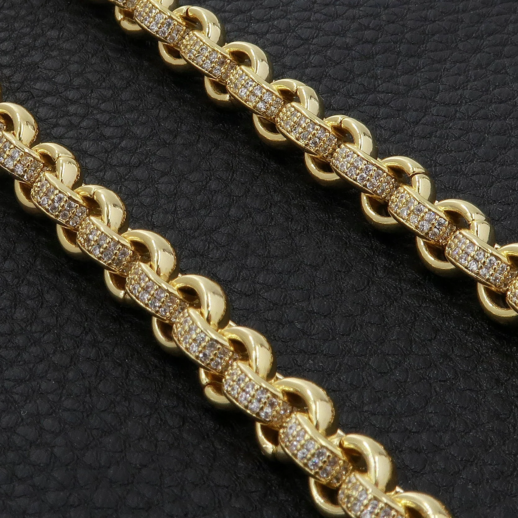 Gold CZ Belcher Chain 2450 Stones 8mm - Image 3