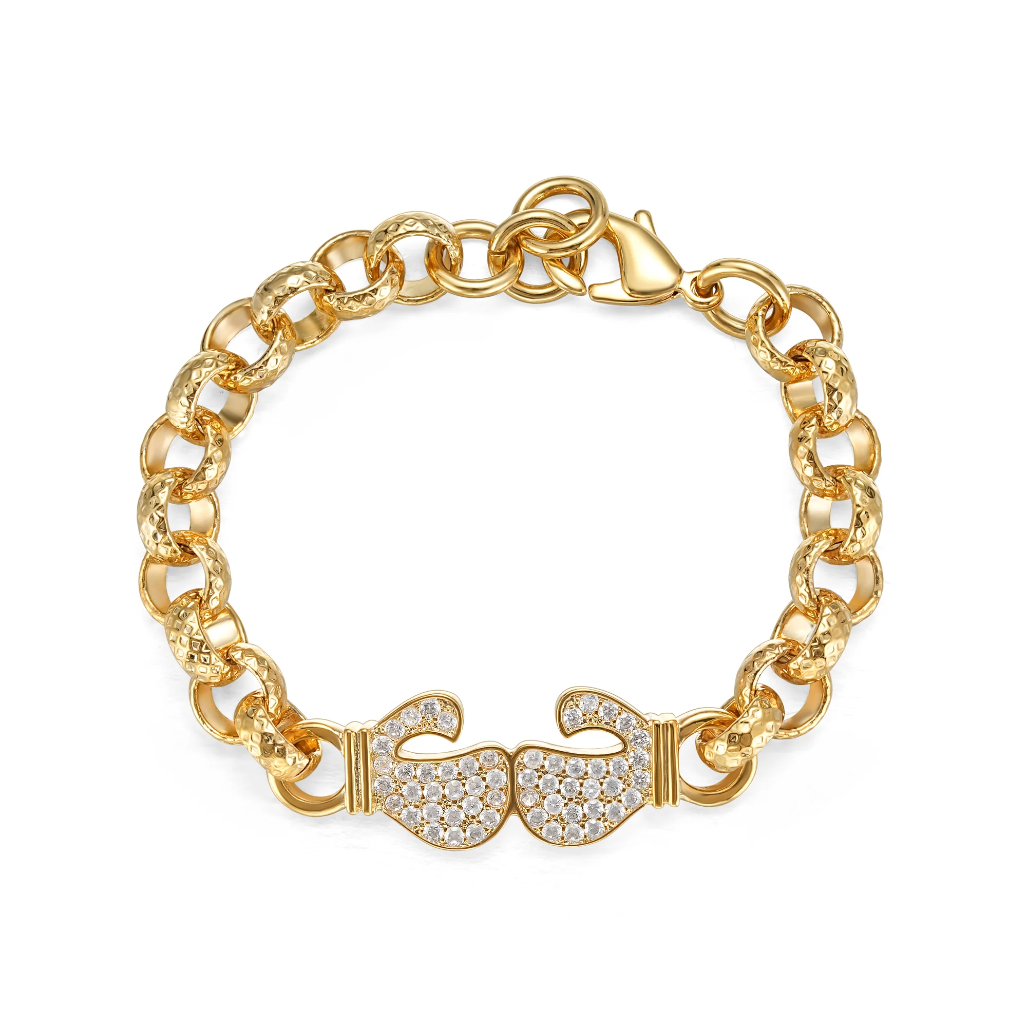 New 8mm Gold Boxing Gloves Belcher Bracelet 8.5 Inch - Image 4