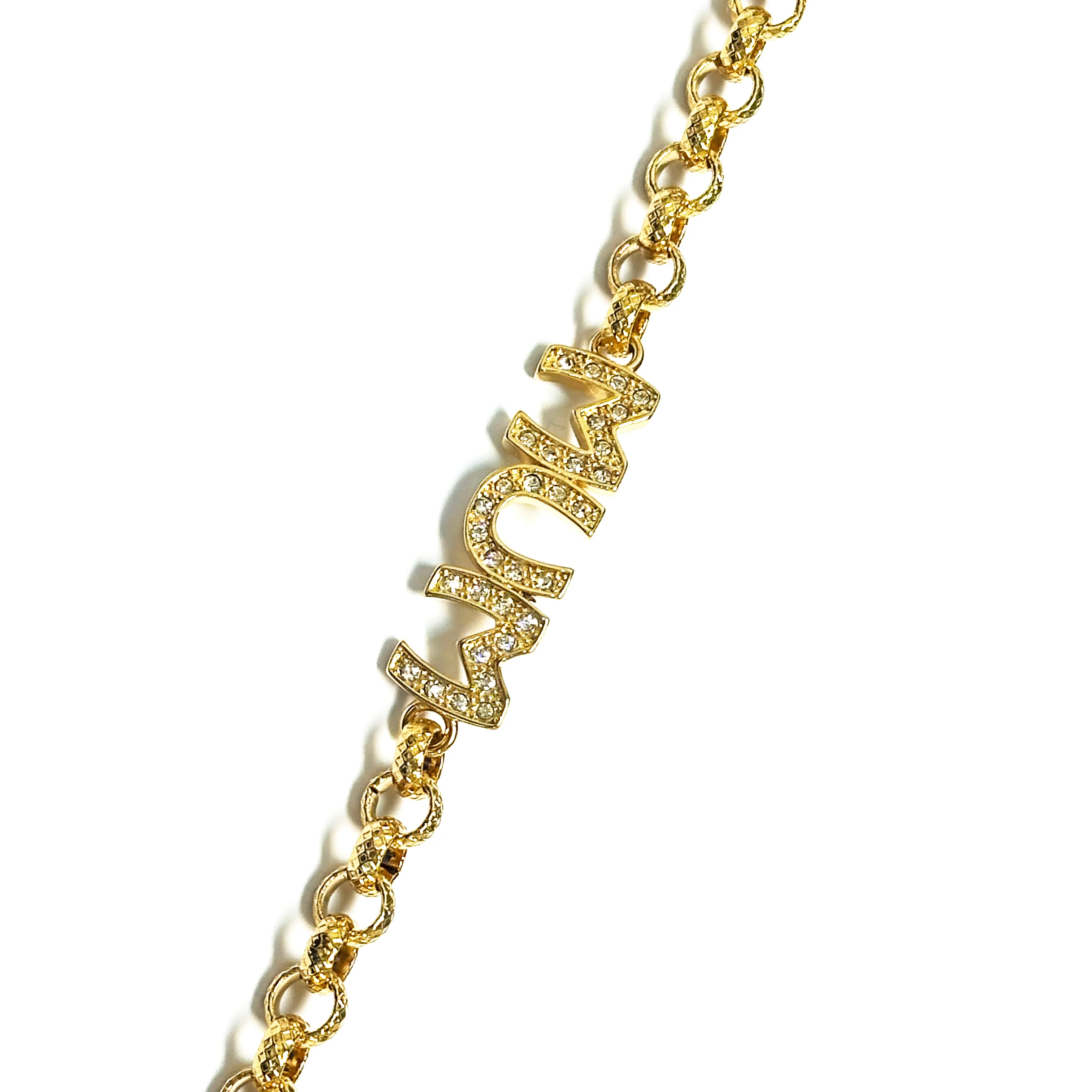Gold Mum Belcher Bracelet 8mm - Image 2