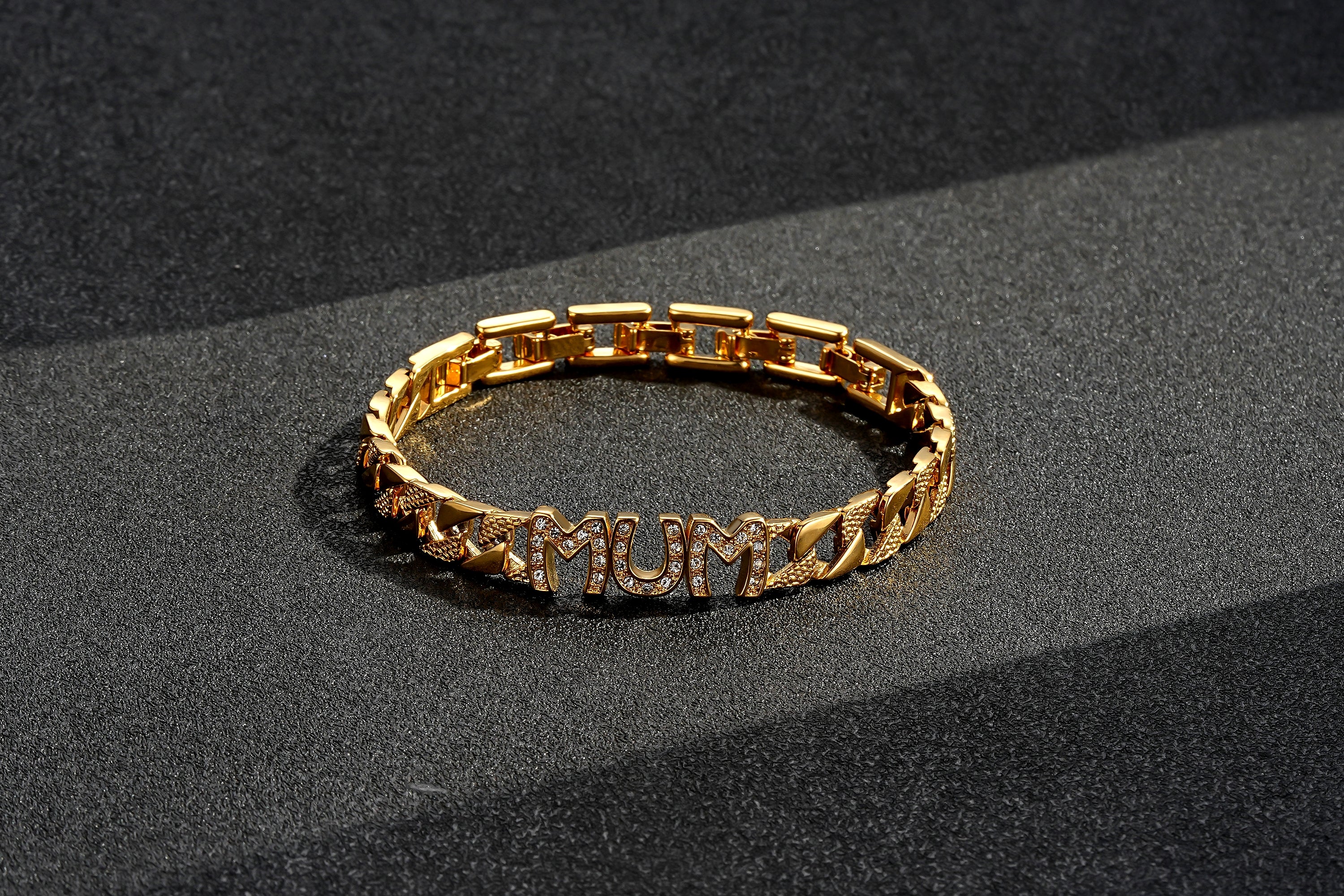8mm Mum Cuban Bracelet Full Link Clear Stones 8inch Gift Jewellery for Her