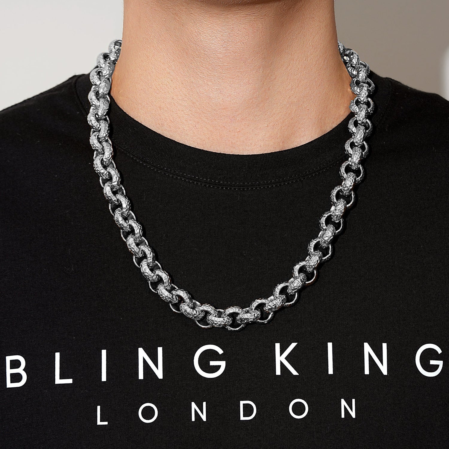 Silver Diamond-Cut Belcher Chain 8mm 30inches - Image 2