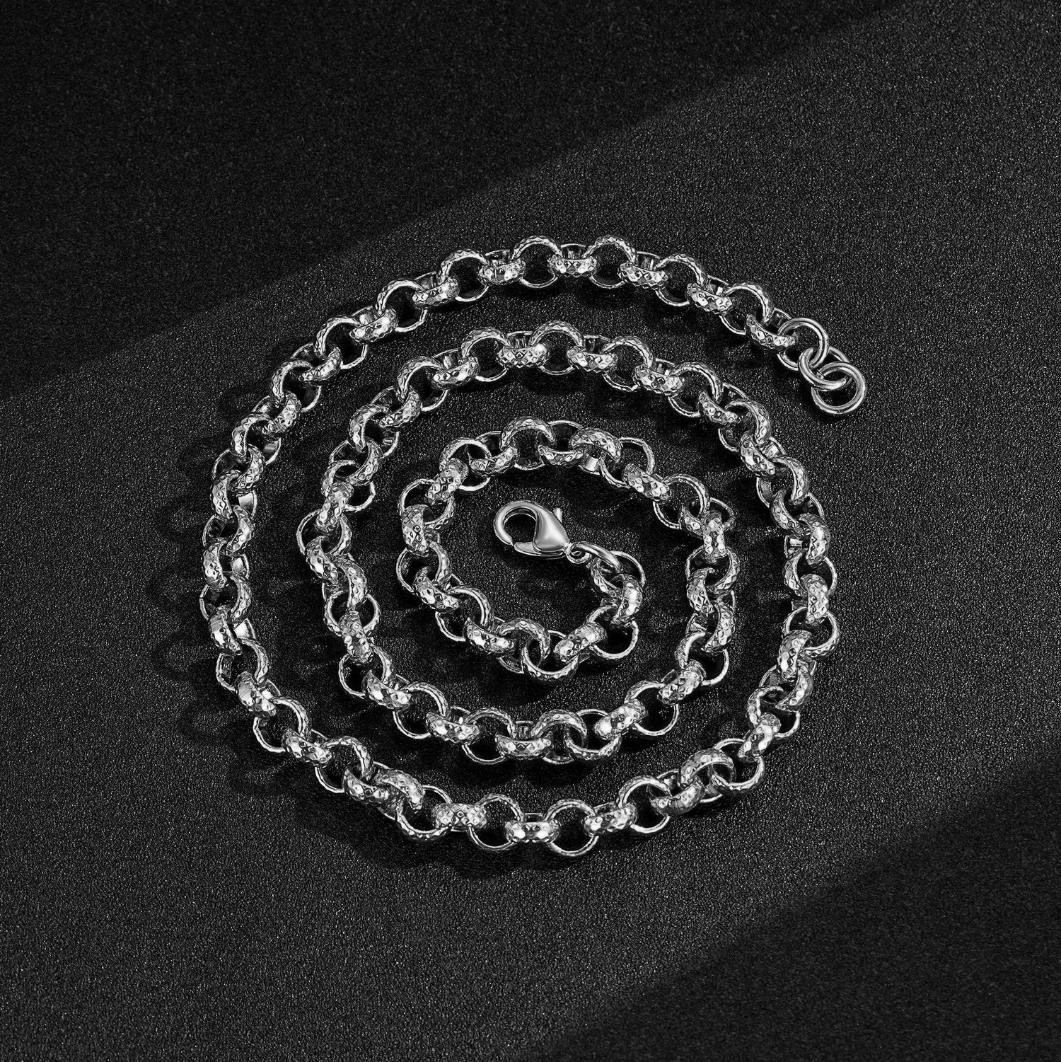 Silver Diamond-Cut Belcher Chain 8mm 30inches - Image 3