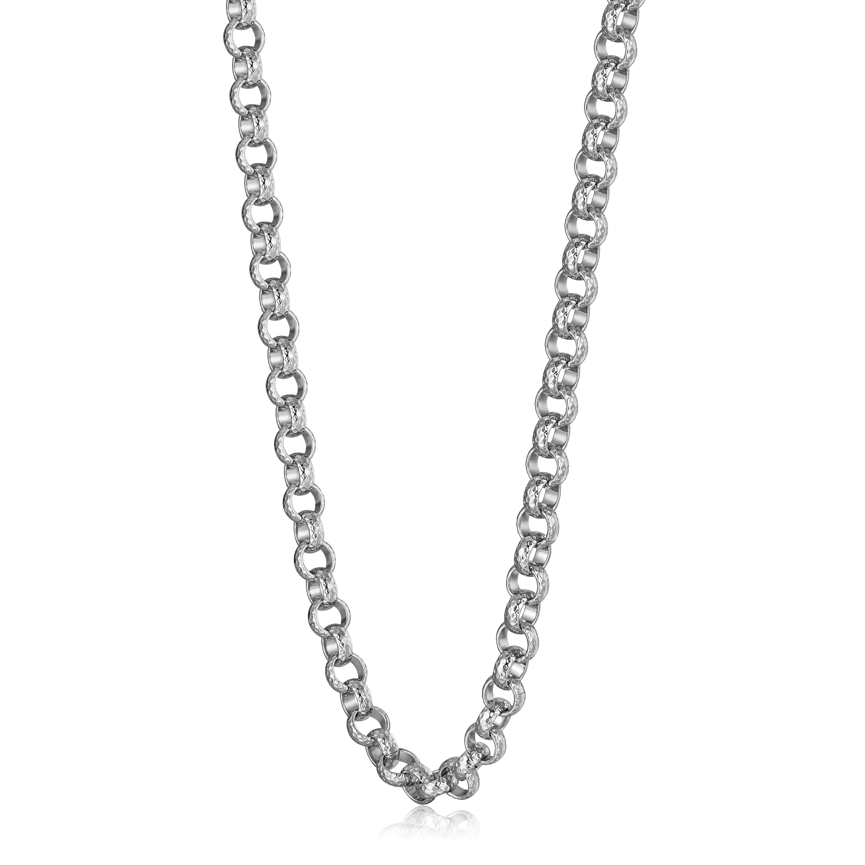 Silver Patterned Belcher Chain 8mm - Image 3