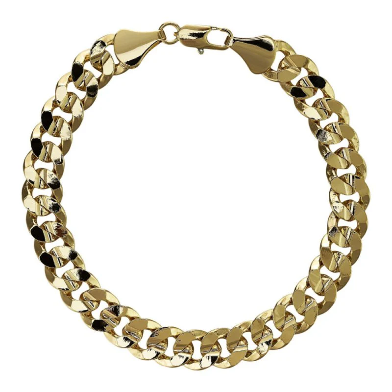 New 9mm Gold Cuban Curb Bracelet 8 Inches - Image 4