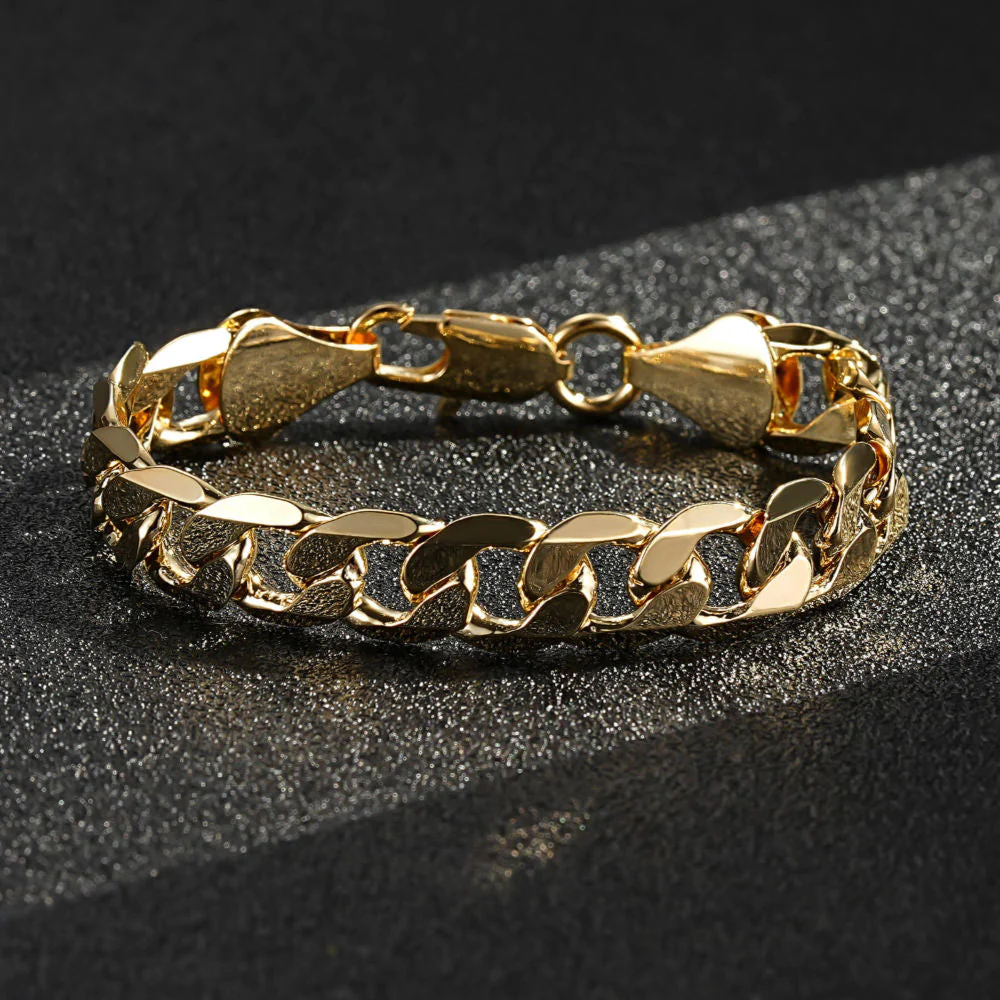 Gold Curb Bracelet 9mm