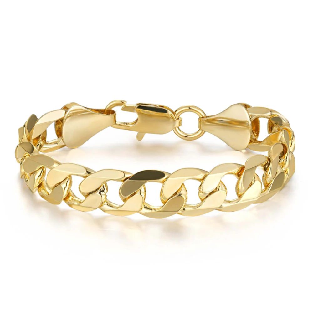 Gold Curb Bracelet 9mm - Image 3