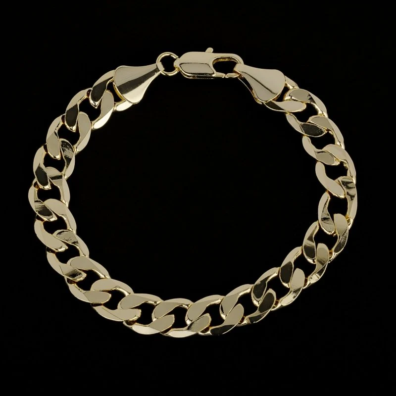 Gold Curb Bracelet 9mm - Image 4