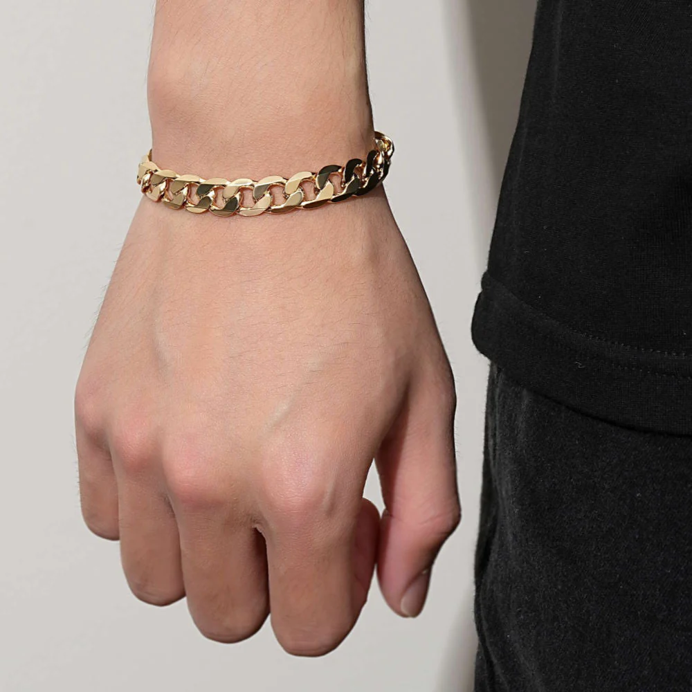 Gold Curb Bracelet 9mm - Image 5