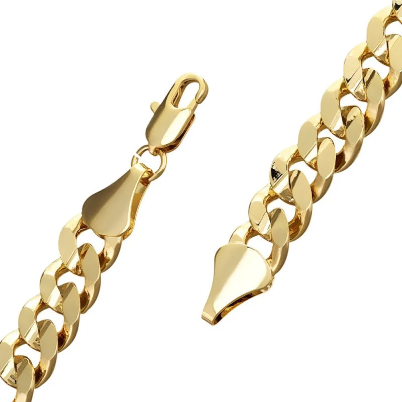 Gold Curb Bracelet 9mm - Image 7