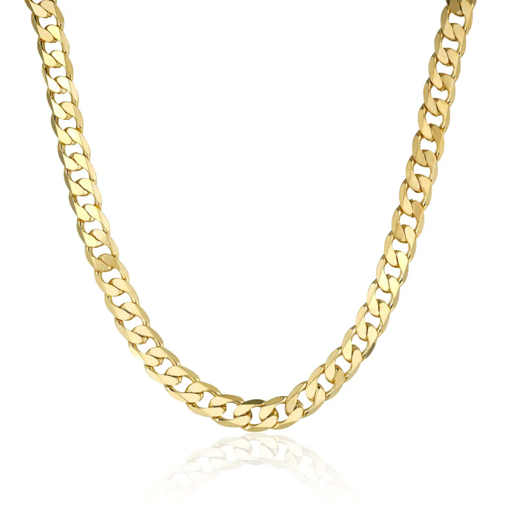 Gold Curb Chain Necklace 9mm 20inches - Image 3
