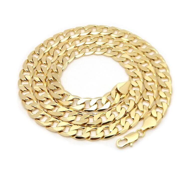 Gold Curb Chain Necklace 9mm 20inches - Image 5