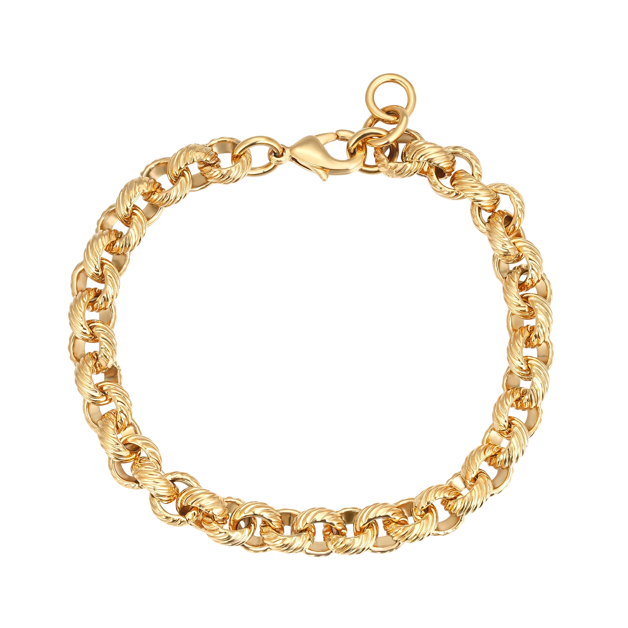 9mm Gold Lined Pattern Belcher Bracelet 9 Inches - Image 2