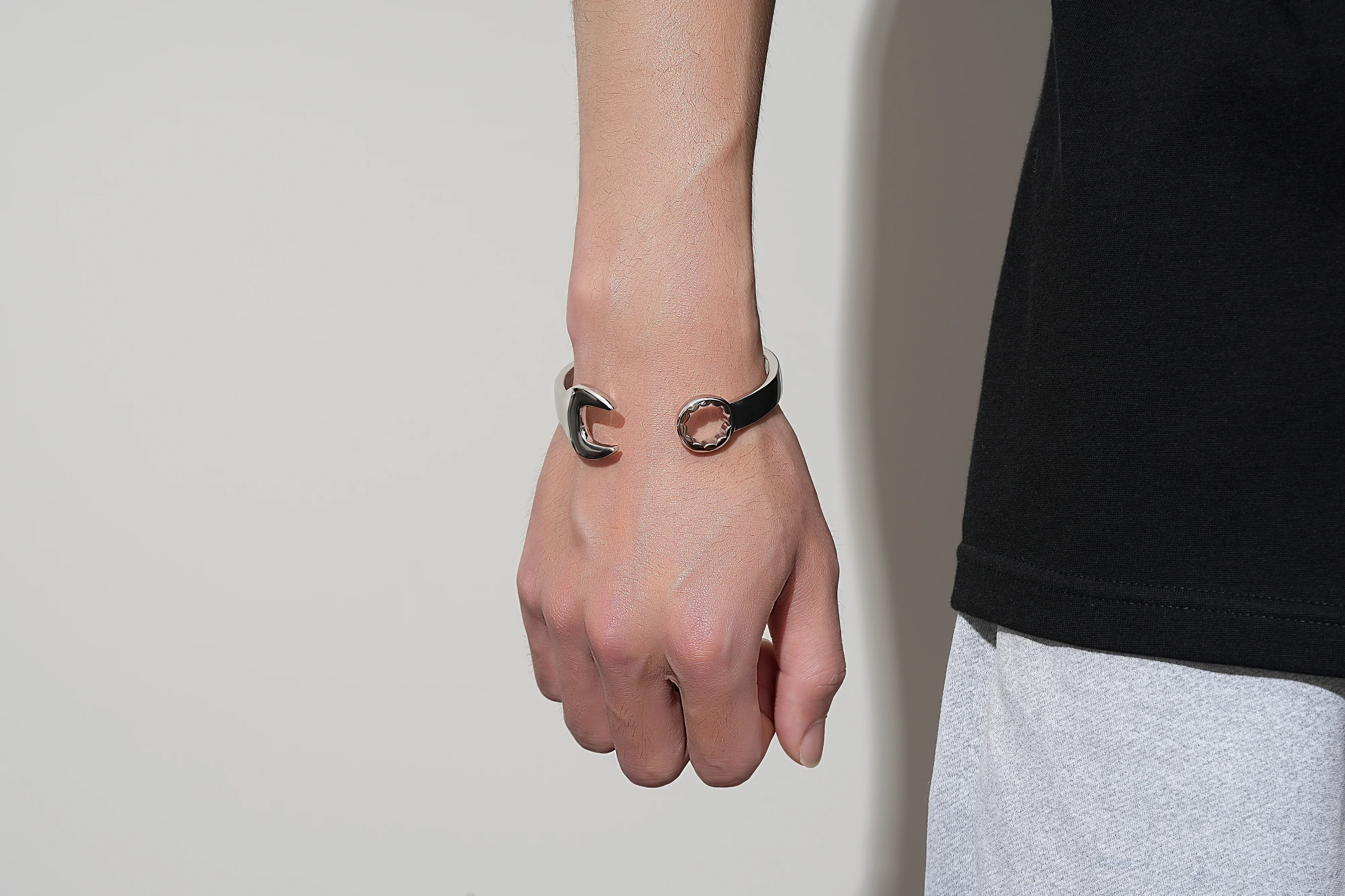 New 9mm Silver-Filled Adjustable Spanner Wrench Bangle - Image 5
