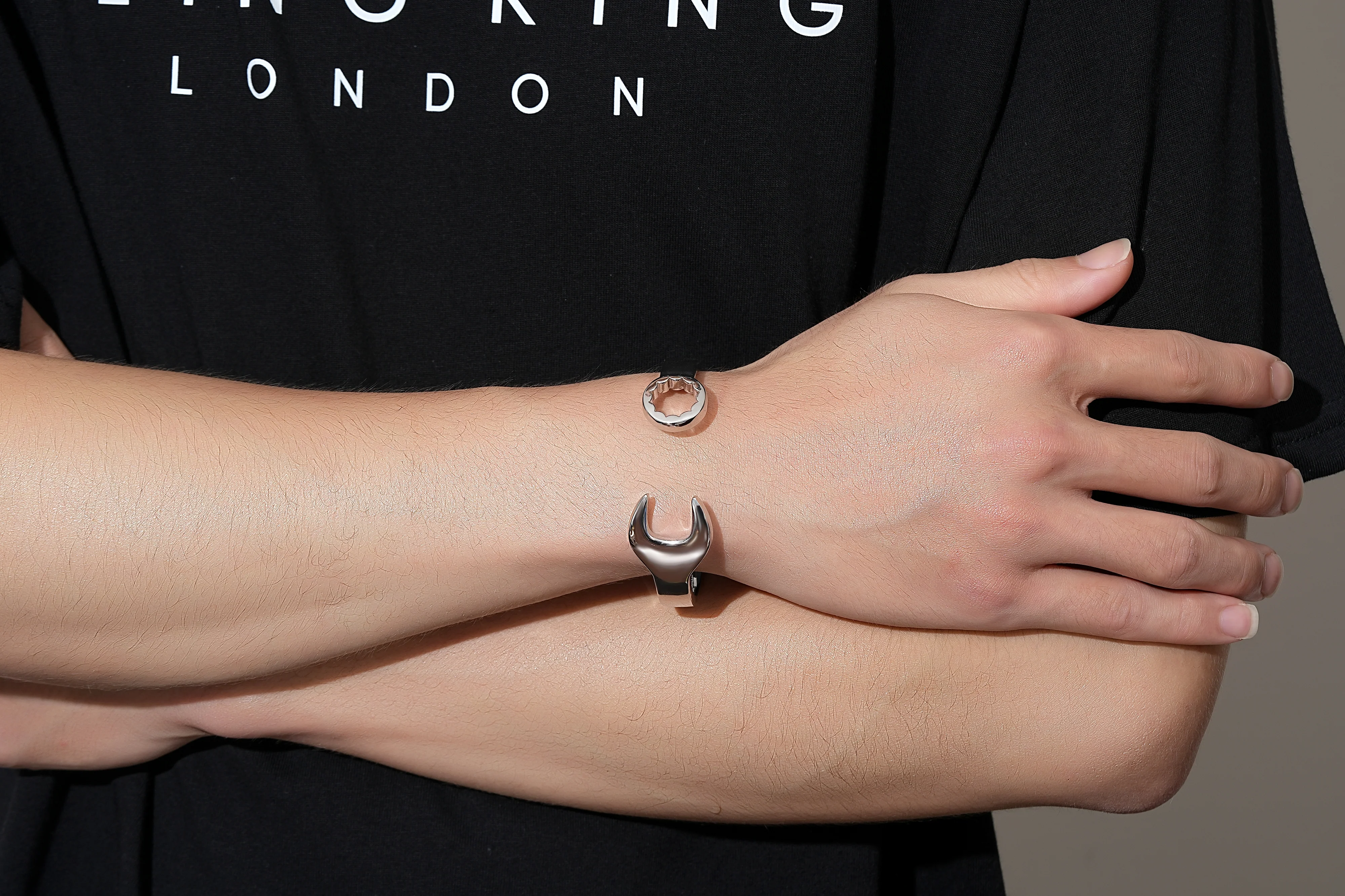 New 9mm Silver-Filled Adjustable Spanner Wrench Bangle - Image 6