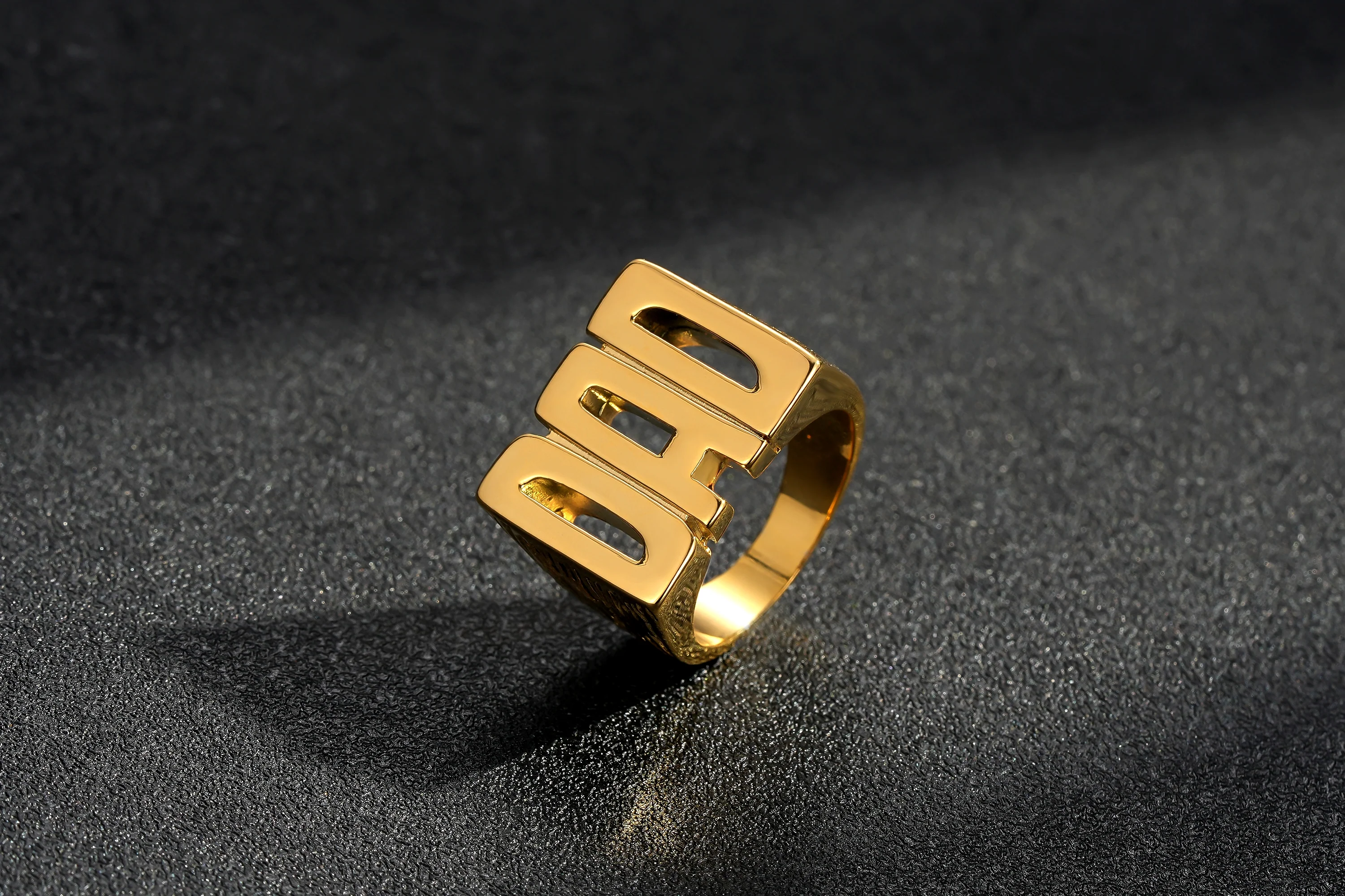 Gold Best Dad Ever Ring Barked