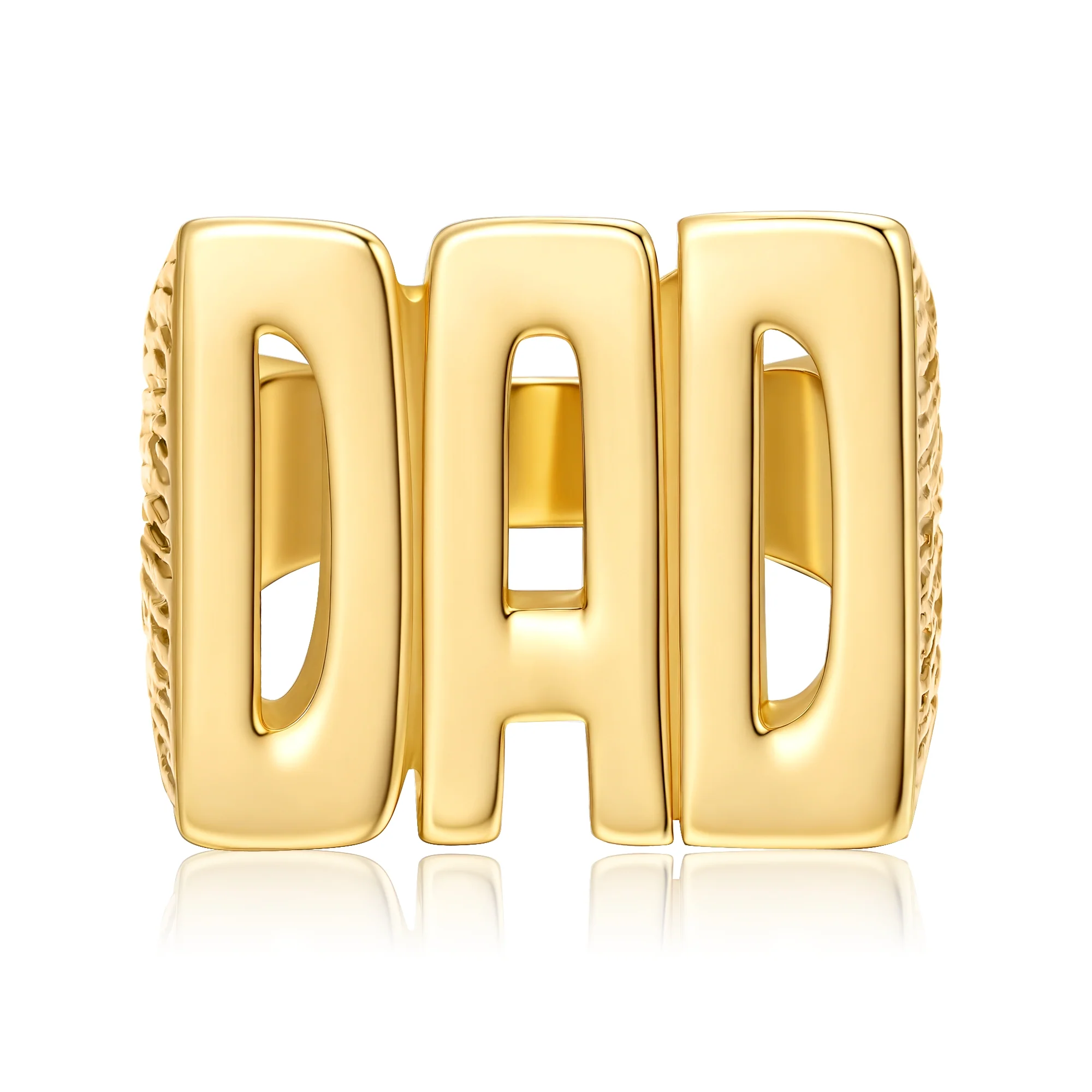 Gold Best Dad Ever Ring Barked - Image 4