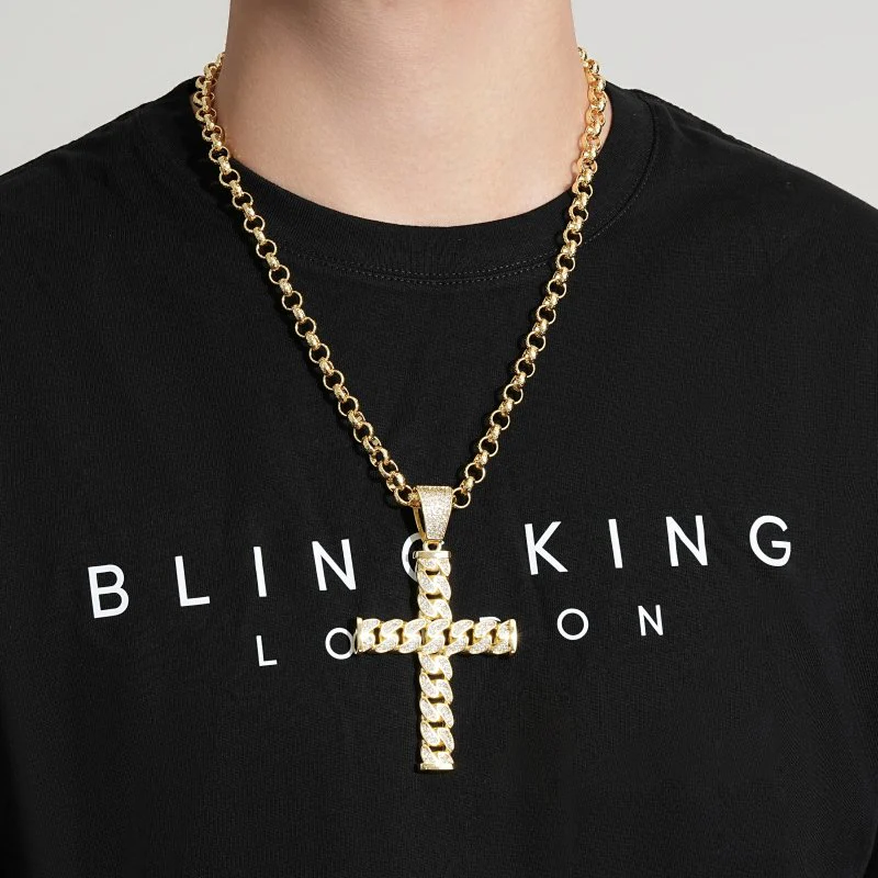 Gold Cross Pendant Necklace 22inches - Image 5