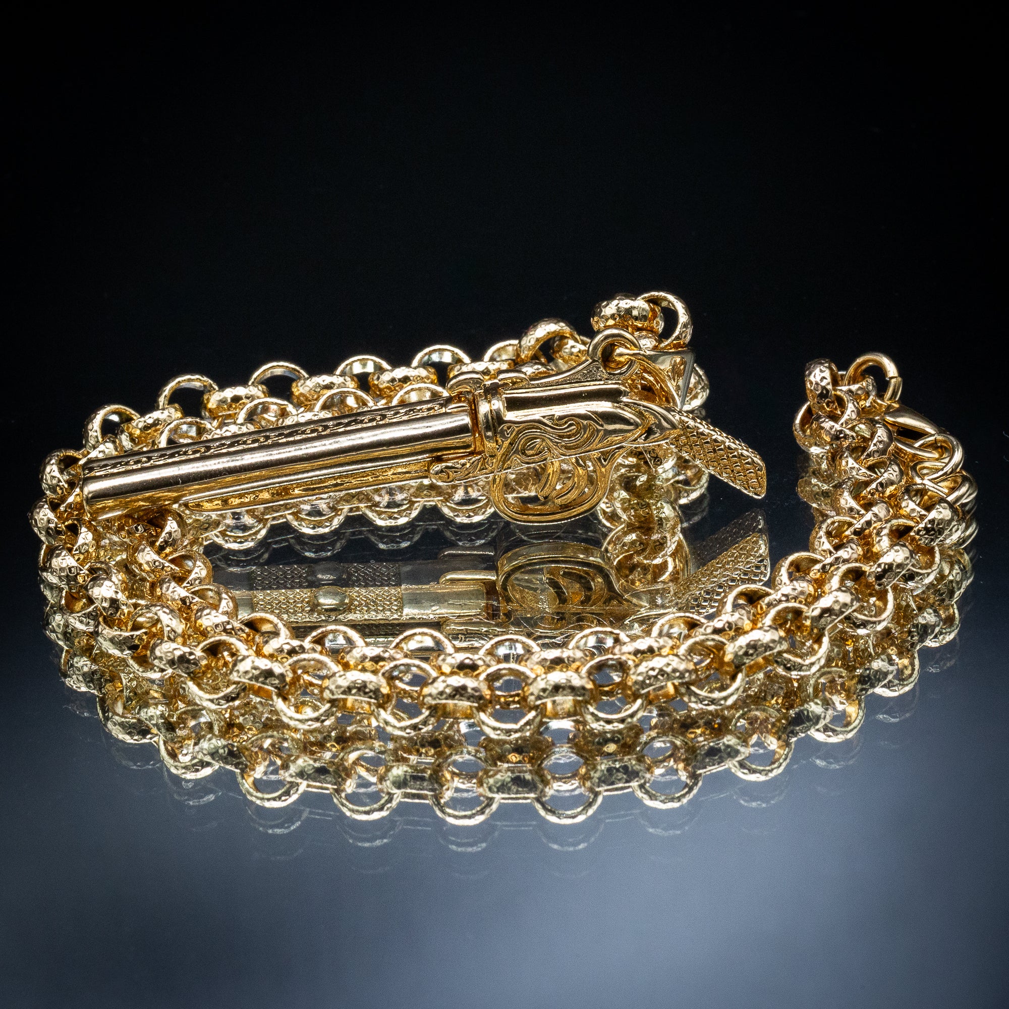 Gold Double Barrel Shotgun Pendant 24inches - Image 5