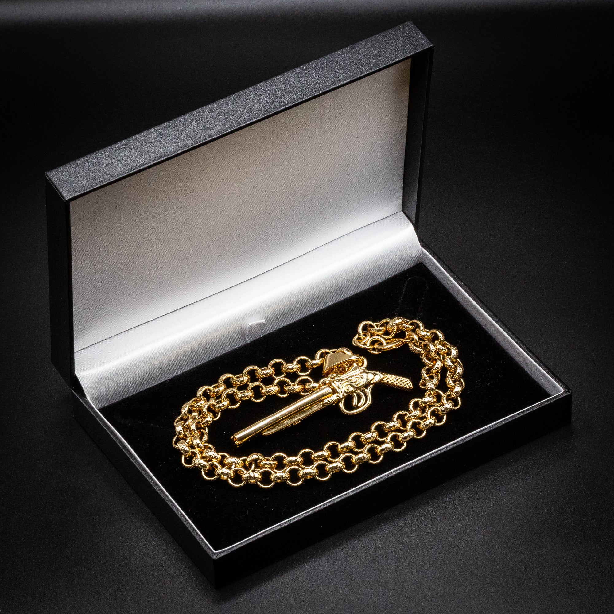 Gold Double Barrel Shotgun Pendant 24inches - Image 6