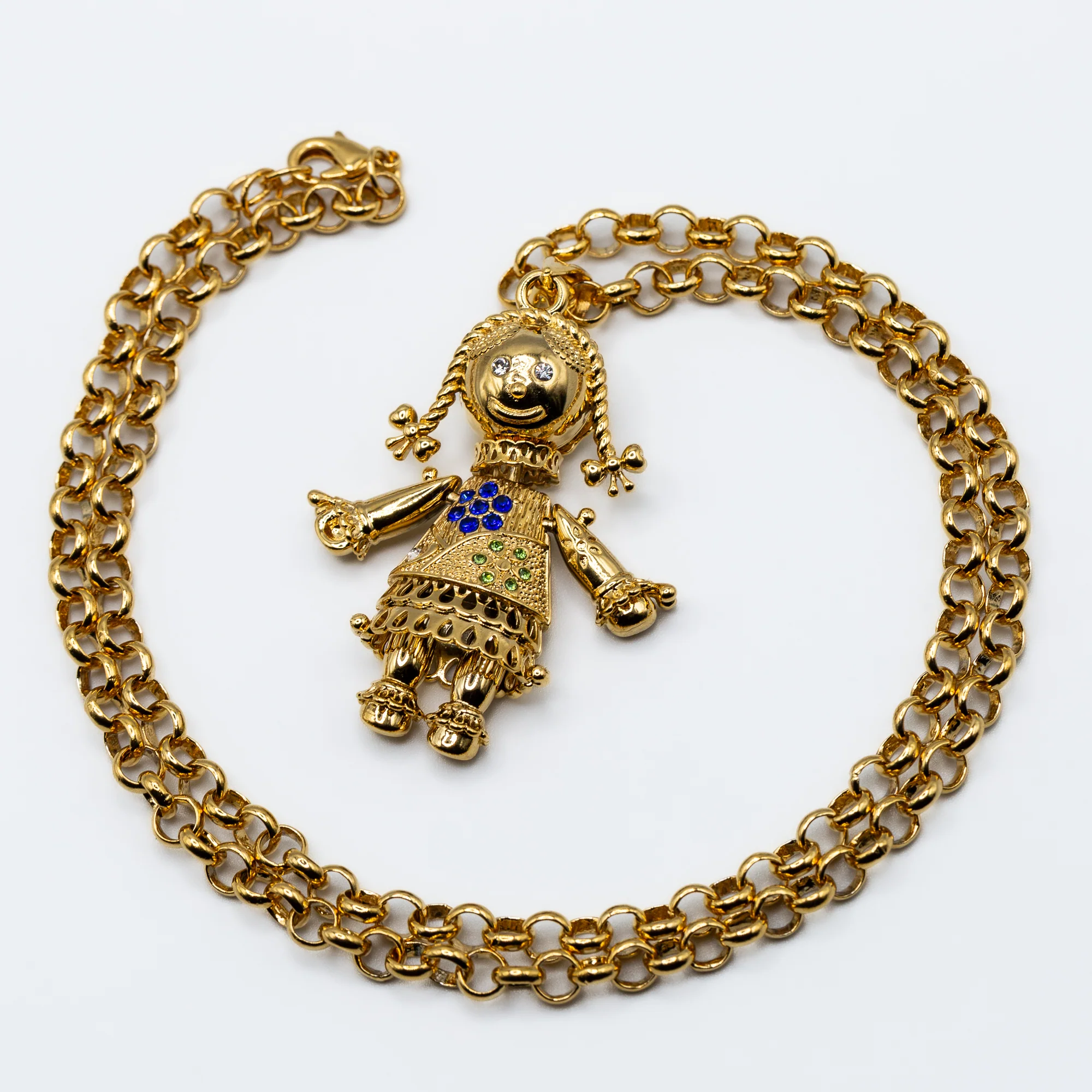 Gold Rag Doll Pendant Necklace 22inches - Image 5