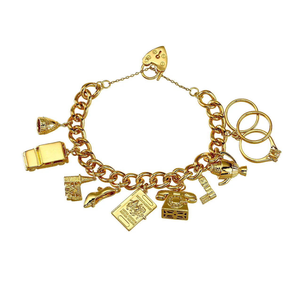 Gold Great Britain Charm Bracelet - Image 3