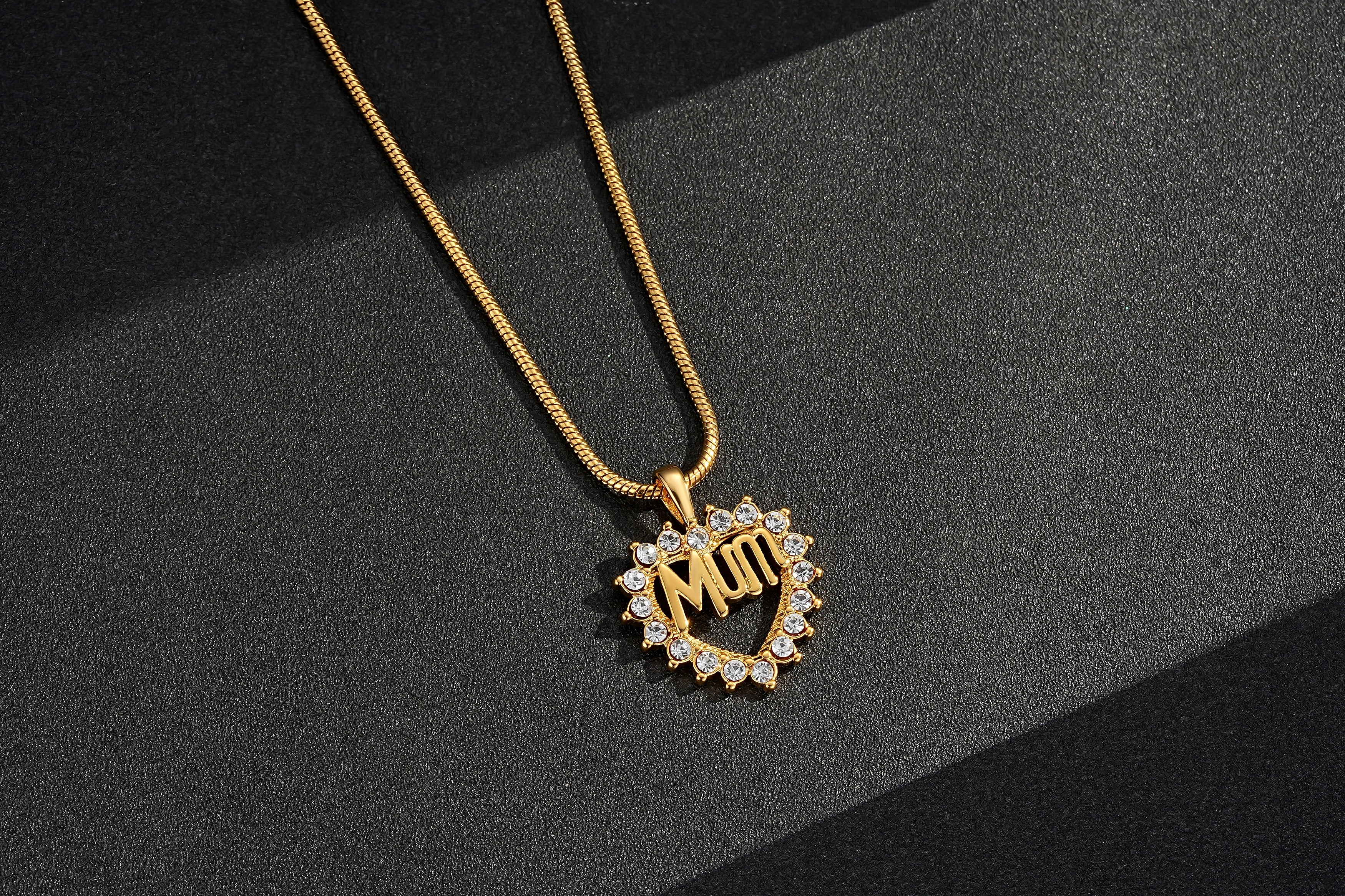 Gold MUM Heart Pendant Necklace 22inches - Image 4