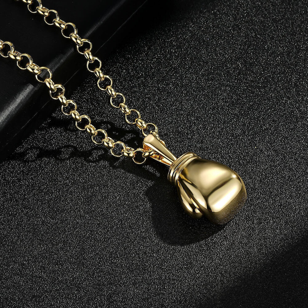 Gold Boxing Glove Pendant Necklace 22inches - Image 3