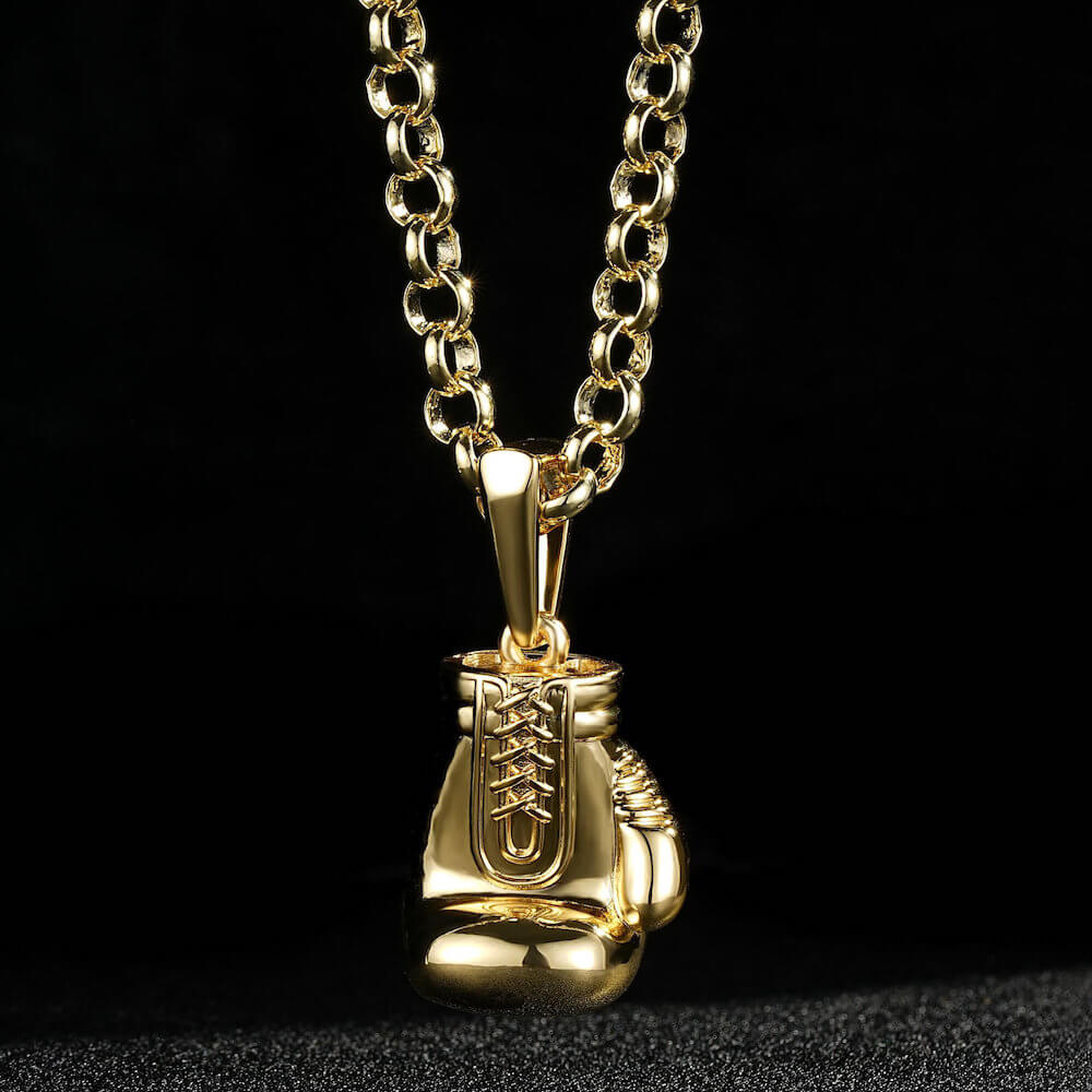 Gold Boxing Glove Pendant Necklace 22inches - Image 5