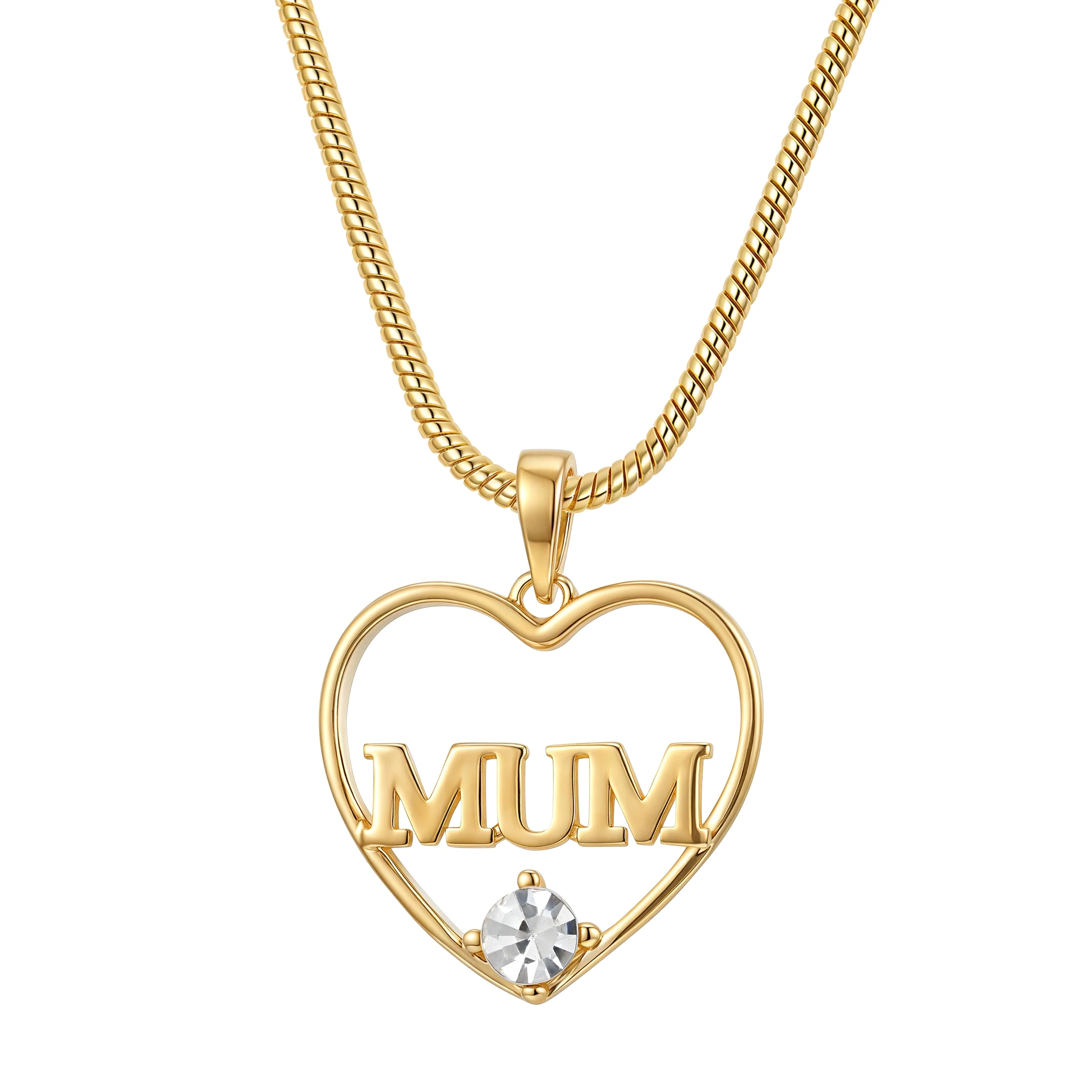 Gold MUM Heart Pendant Necklace 22inches - Image 2