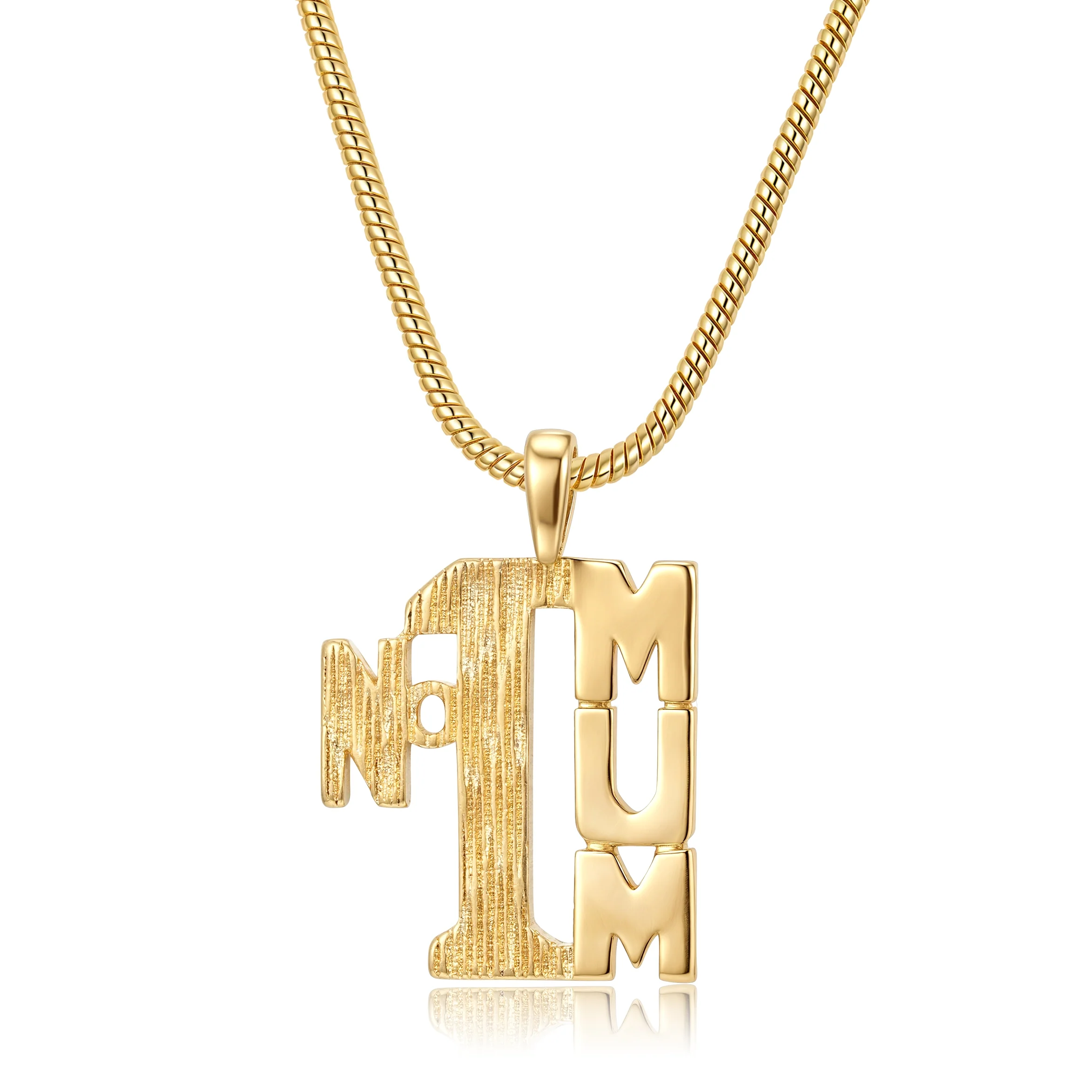 Gold No1 MUM Pendant Necklace 22inches - Image 3