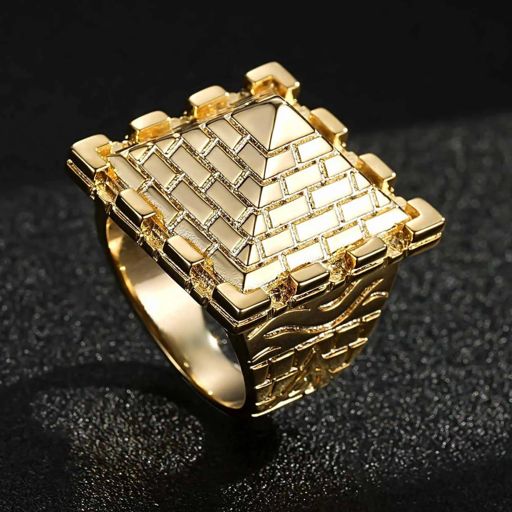 Gold Pyramid Ring