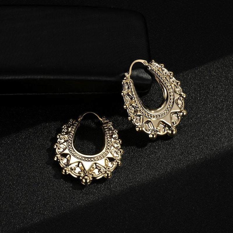 Gold XL Gypsy Creole Earrings 48mm - Image 4