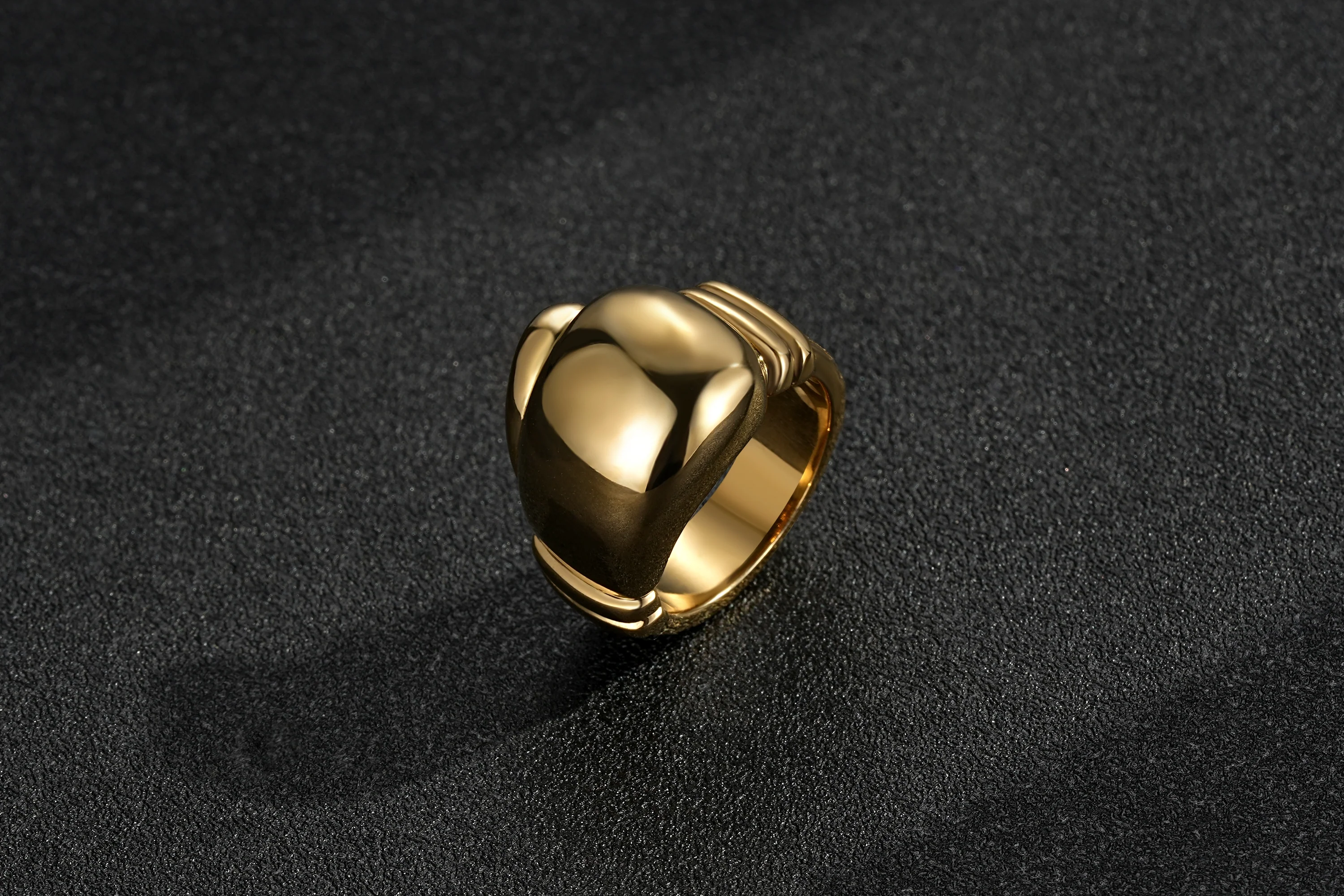 Gold Heavy Boxing Glove Signet Ring