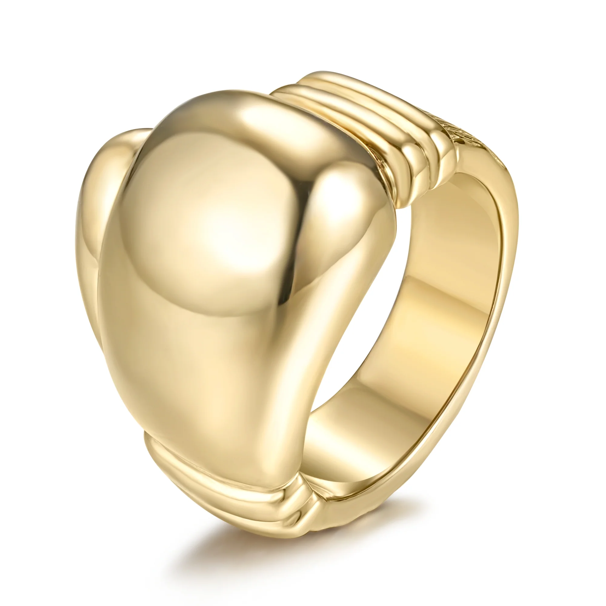 Gold Heavy Boxing Glove Signet Ring - Image 2