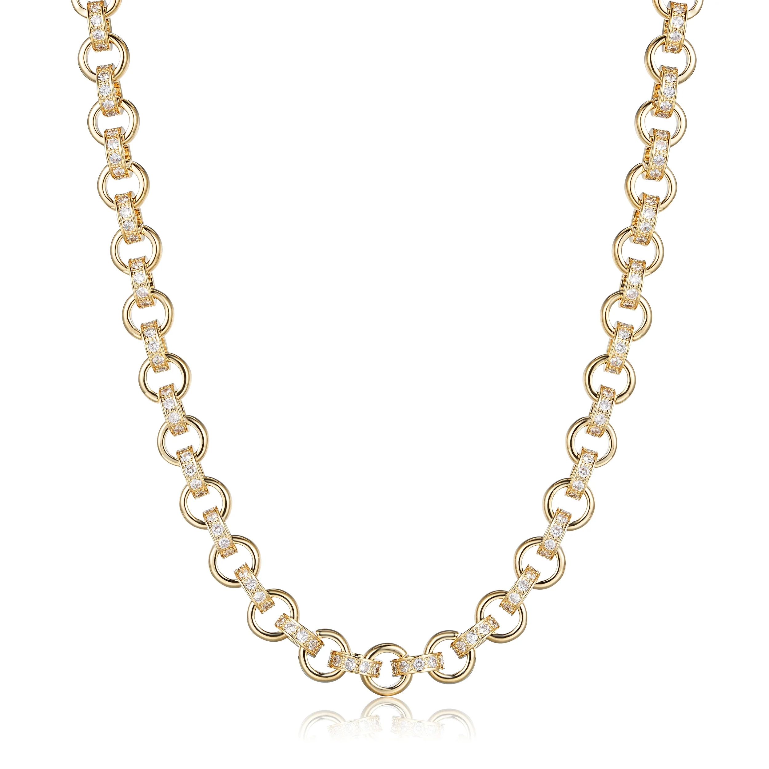 10mm Gold Alternate Pattern Belcher Chain with Albert Clasp 24 Inch - Image 4