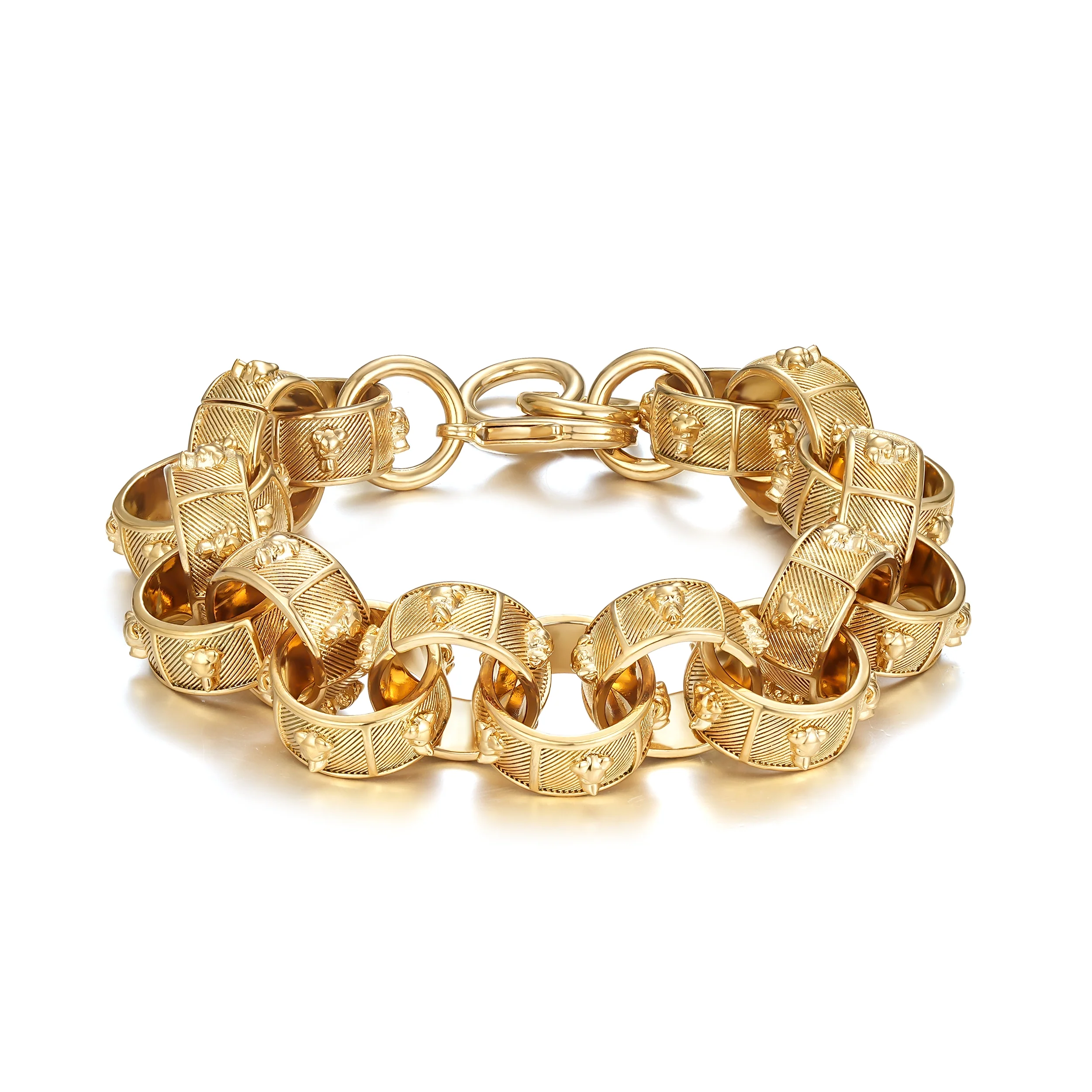 Gold Bulldog Belcher Bracelet 20mm - Image 4