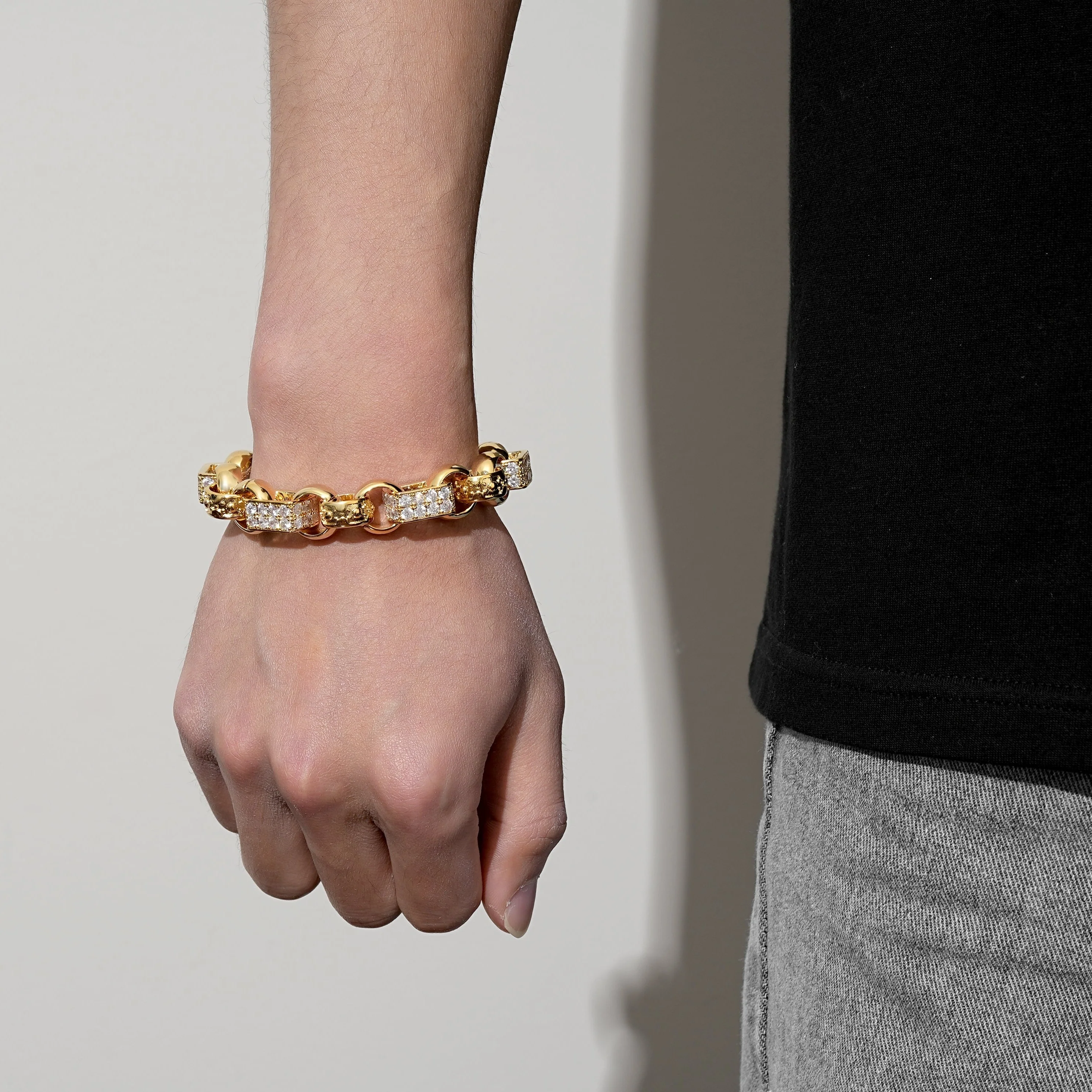 Luxury Gold XXL Gypsy Link Belcher Bracelet - Image 3