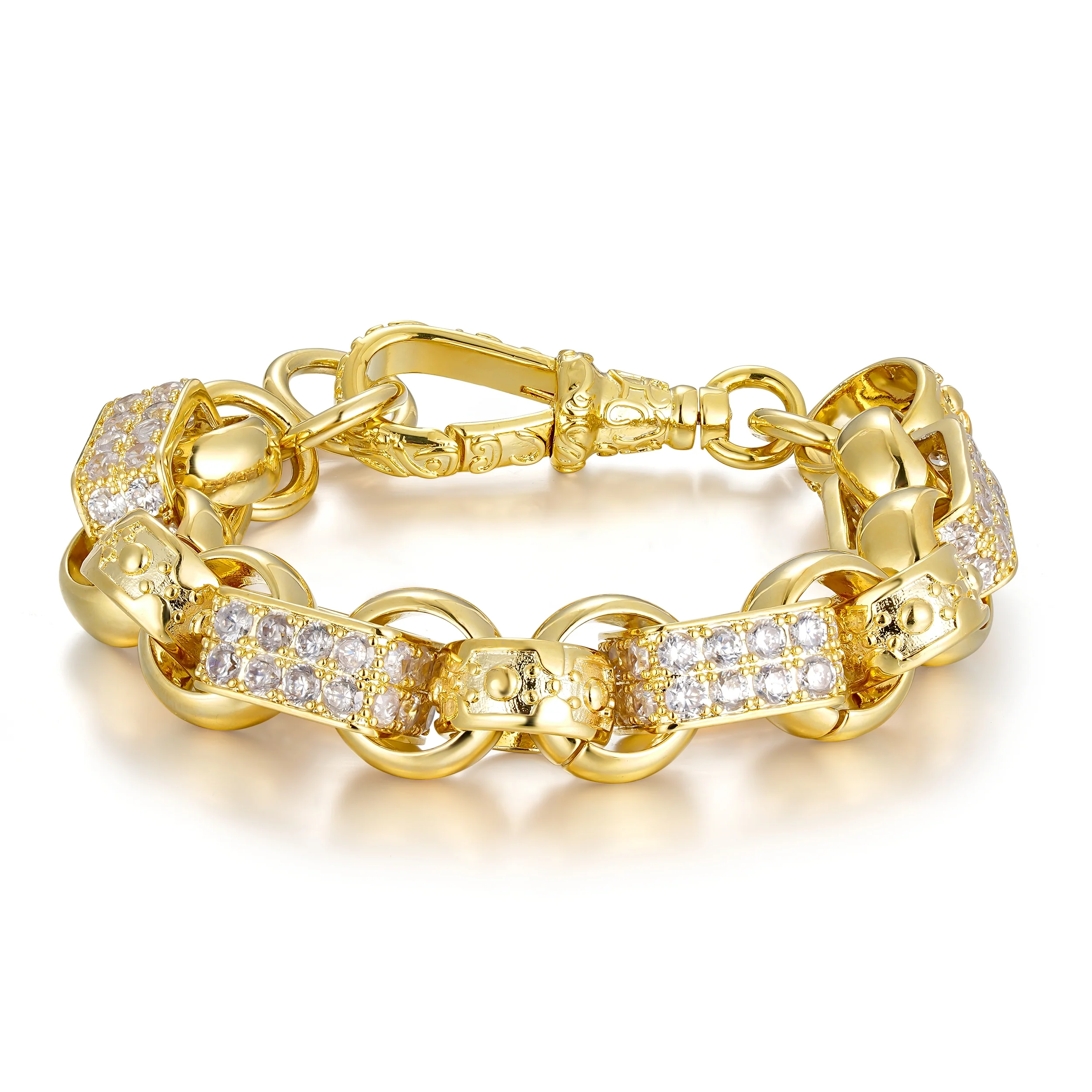 Luxury Gold XXL Gypsy Link Belcher Bracelet - Image 6