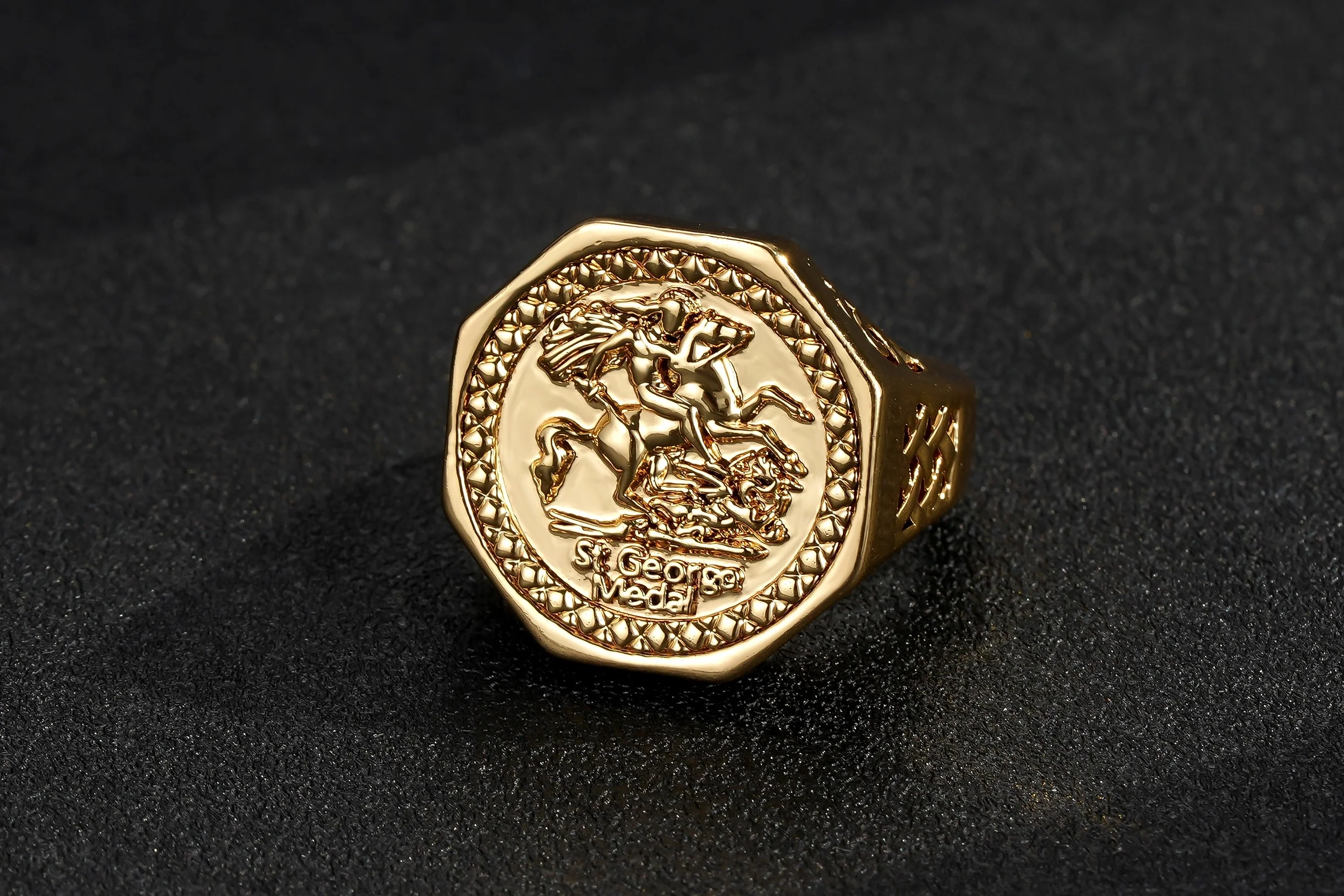 Gold Hexagon Dragon Slayer Ring - Image 4