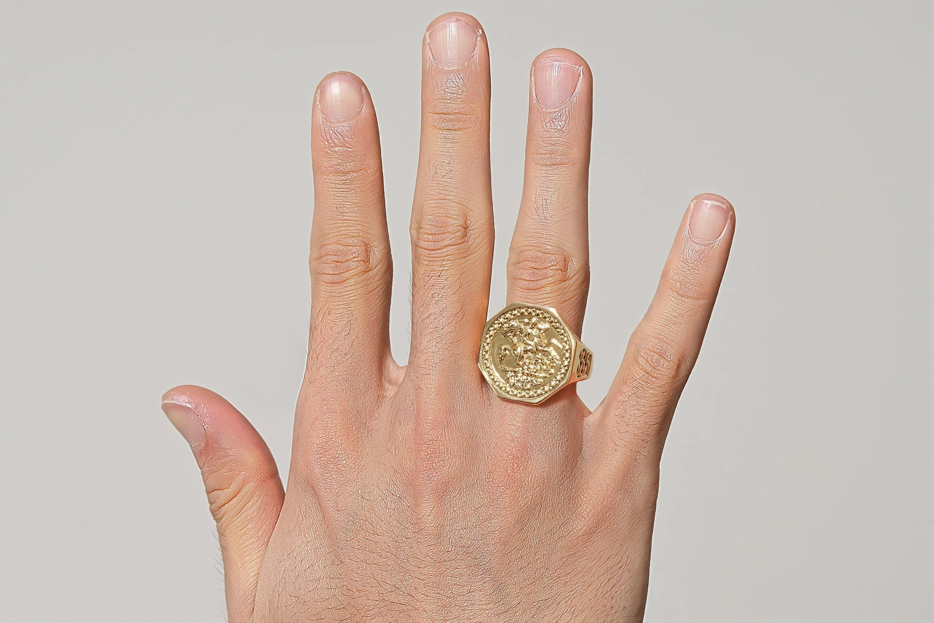 Gold Hexagon Dragon Slayer Ring - Image 5