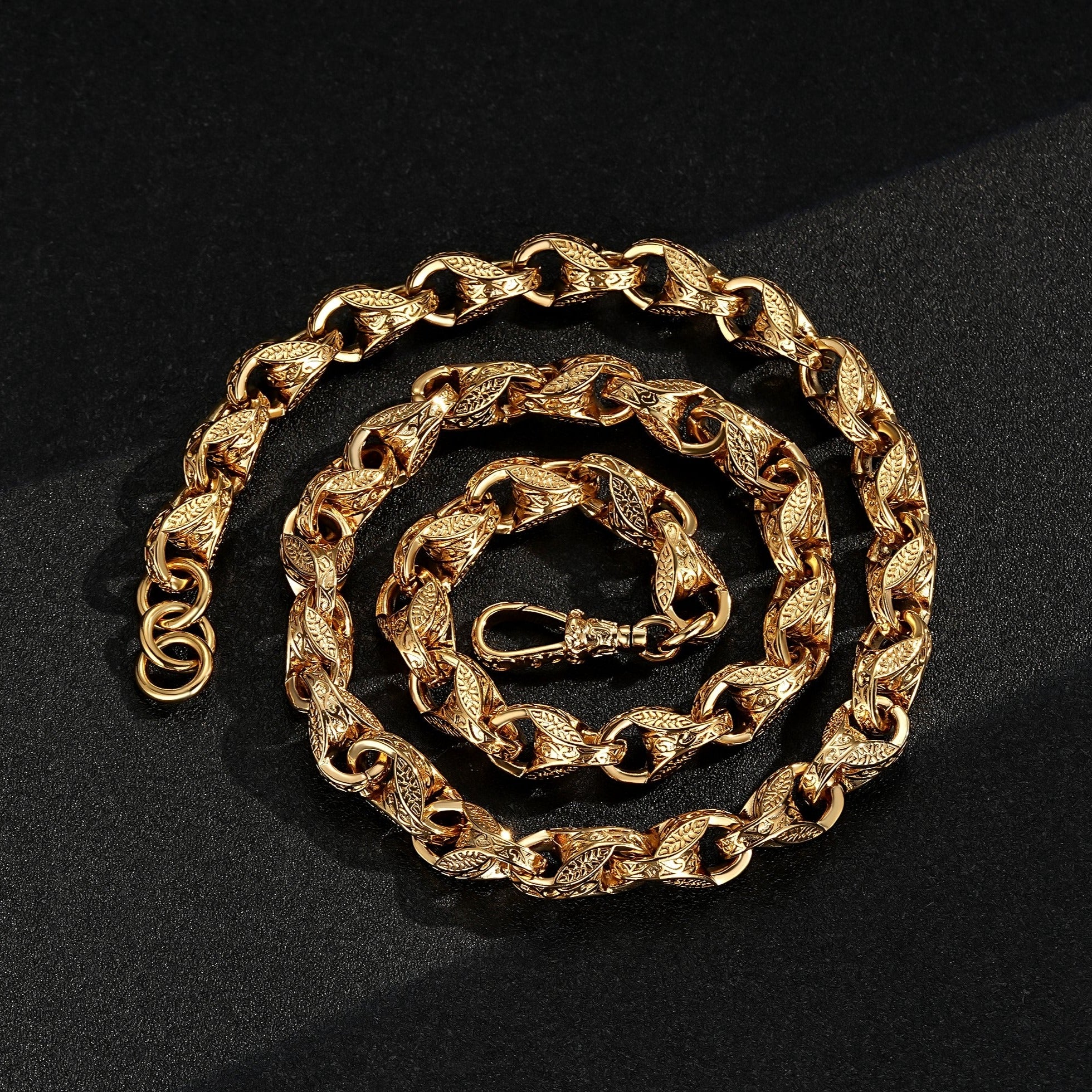 Luxury Gold XXL 15mm 3D Tulip Chain with Albert Clasp Super Heavy