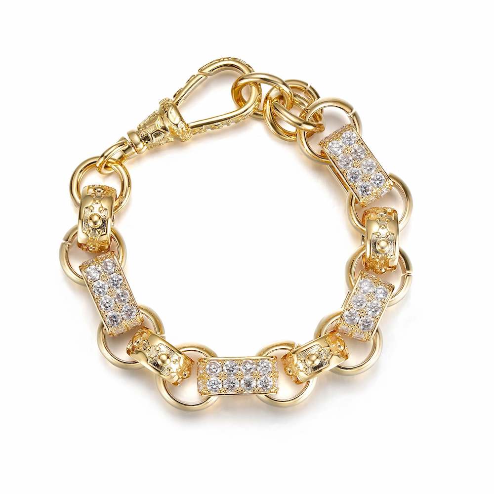 Luxury Gold XXL Gypsy Link Belcher Bracelet with Albert Clasp - Image 6