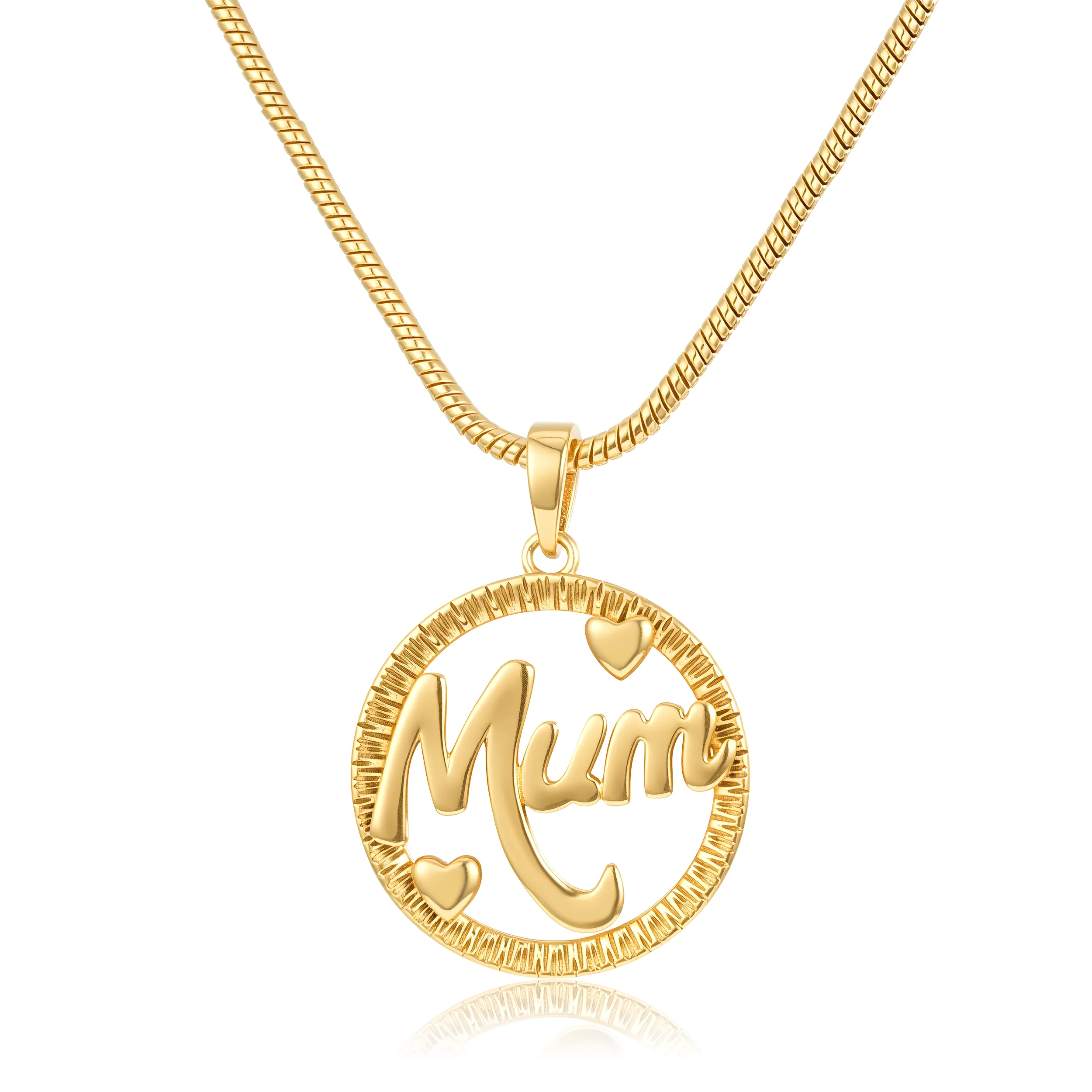 Gold MUM Pendant Necklace 22inches - Image 2
