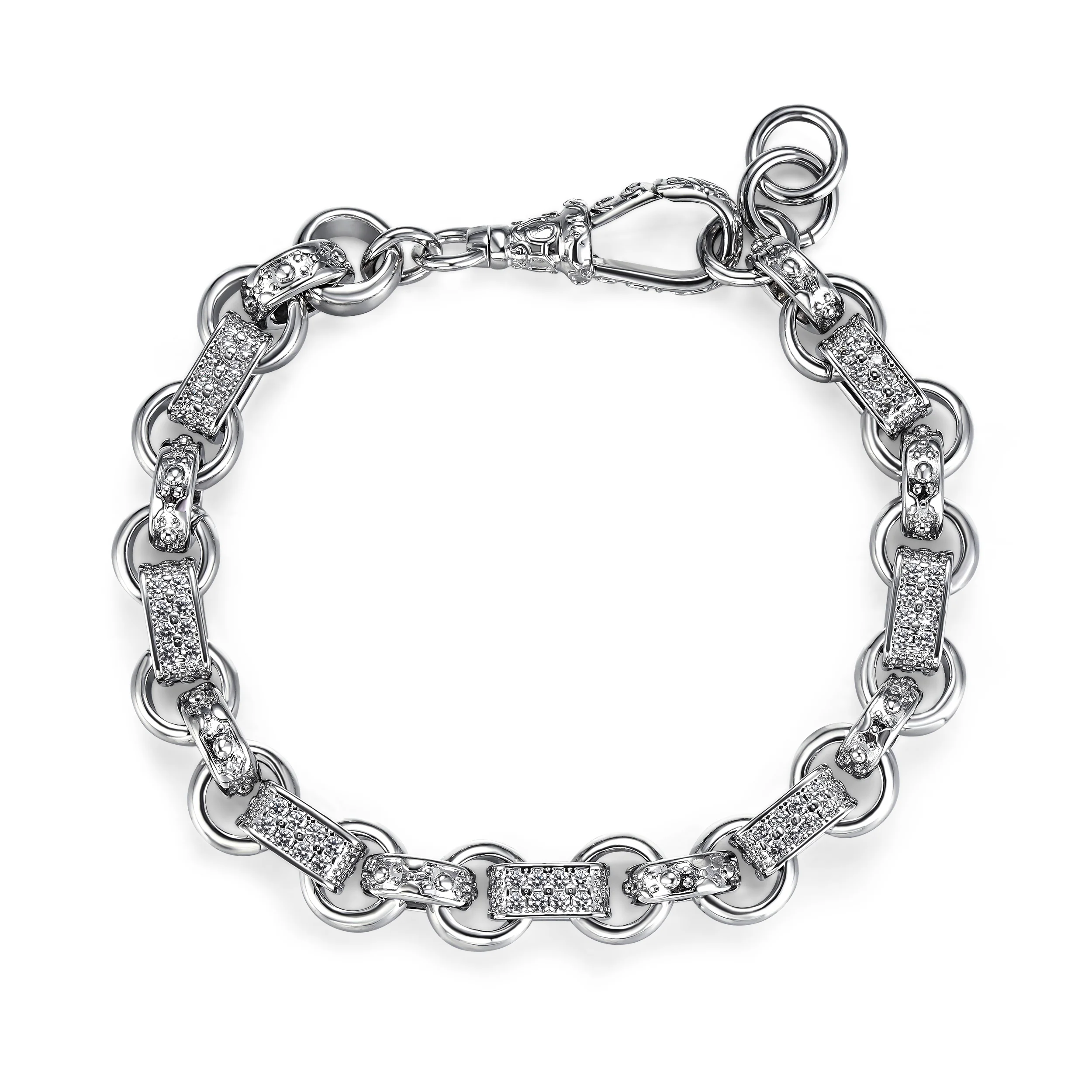 New 10mm Silver-Filled Gypsy Belcher Bracelet with Secure Albert Clasp 8 Inch - Image 2